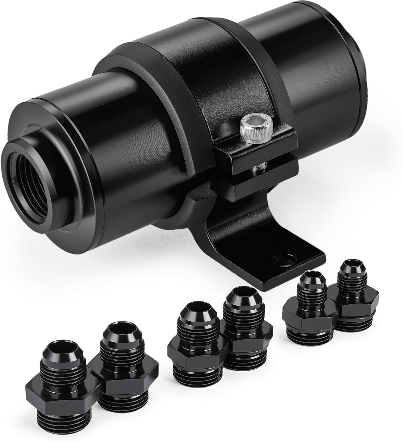 Inline Fuel Filter 10 Micron with 6AN 8AN 10AN Adapter&Bracket Clamp 50MM Universal - Image 1