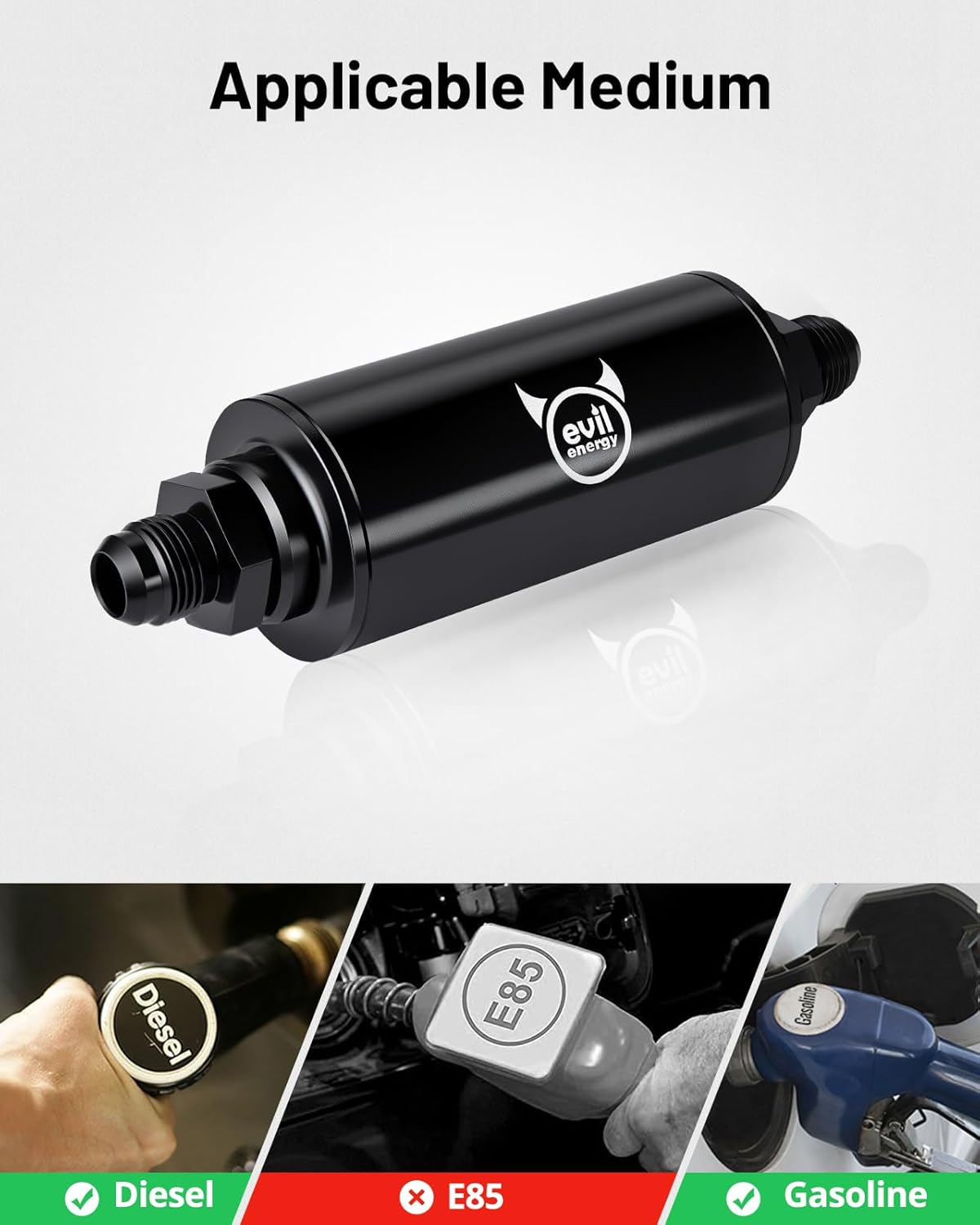Inline Fuel Filter 10 Micron with 6AN 8AN 10AN Adapter&Bracket Clamp 50MM Universal - Image 5