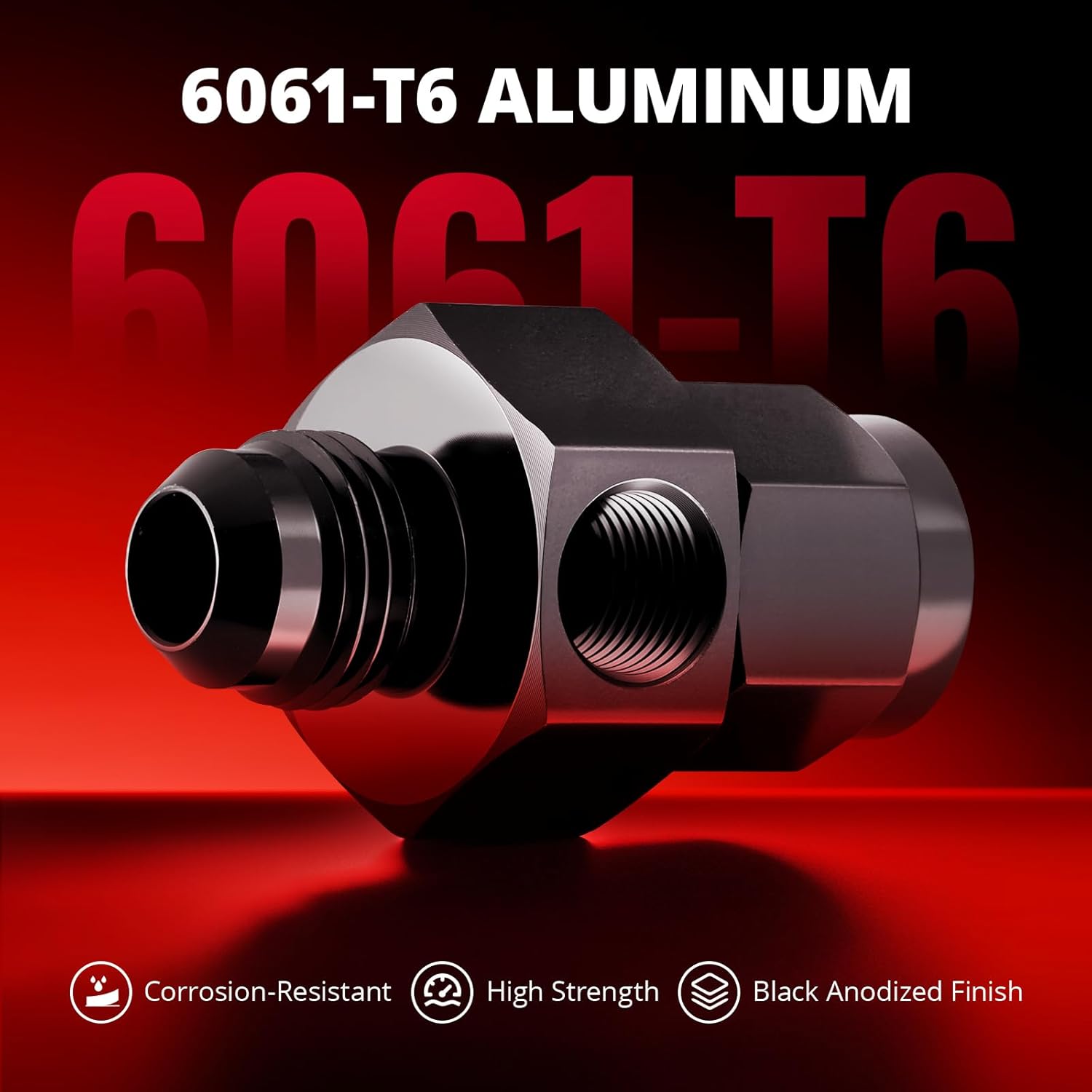 6AN Male Flare to -6 Female Swivel with 1/8