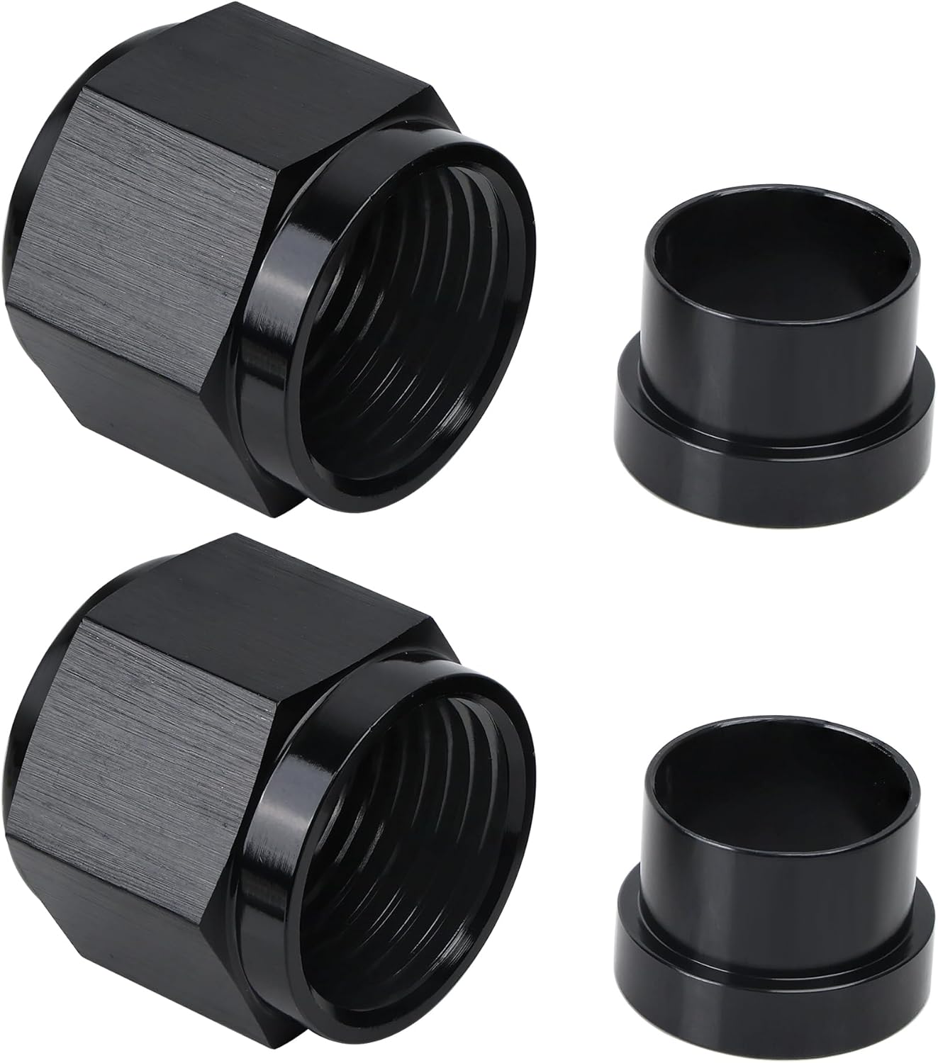 6AN Female Hardline Tube Nut & Sleeve Aluminum Fitting for 3/8