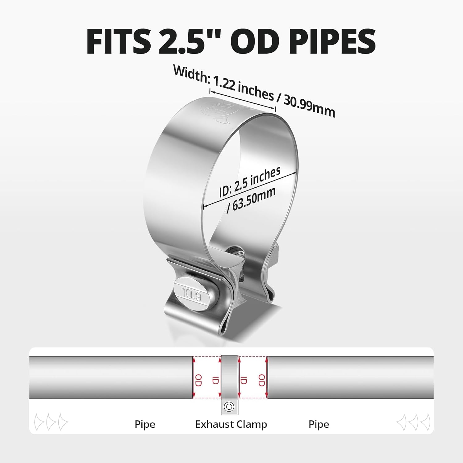 2.5 Inch Exhaust Clamp, 2 1/2