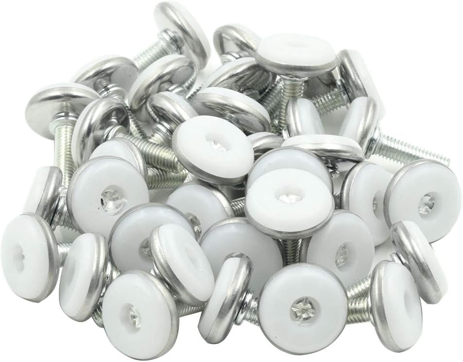 Screw on Furniture Glides Adjustable Furniture Leg Base Leveller M8 x 25mm Thread Length - Pack of 36 - Image 1