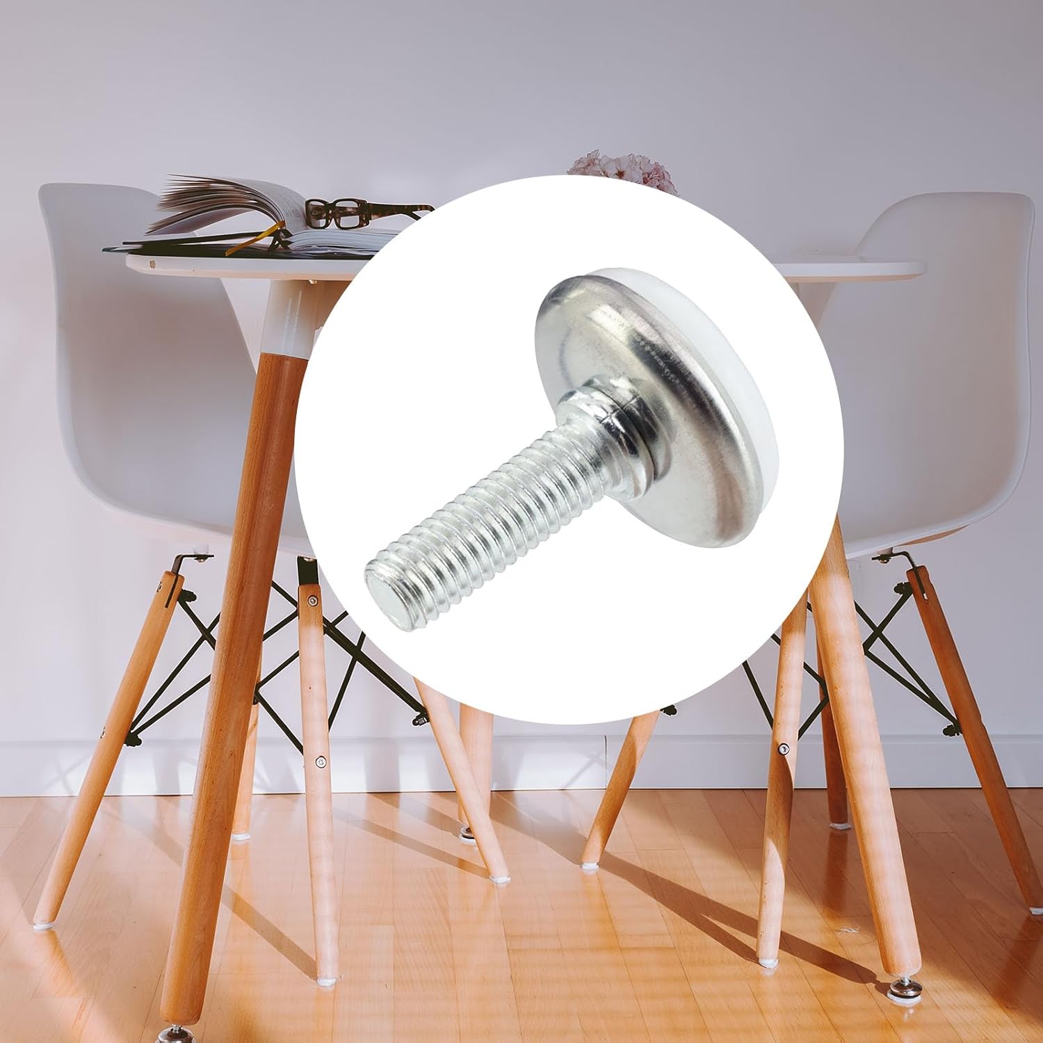 Screw on Furniture Glides Adjustable Furniture Leg Base Leveller M8 x 25mm Thread Length - Pack of 36 - Image 5