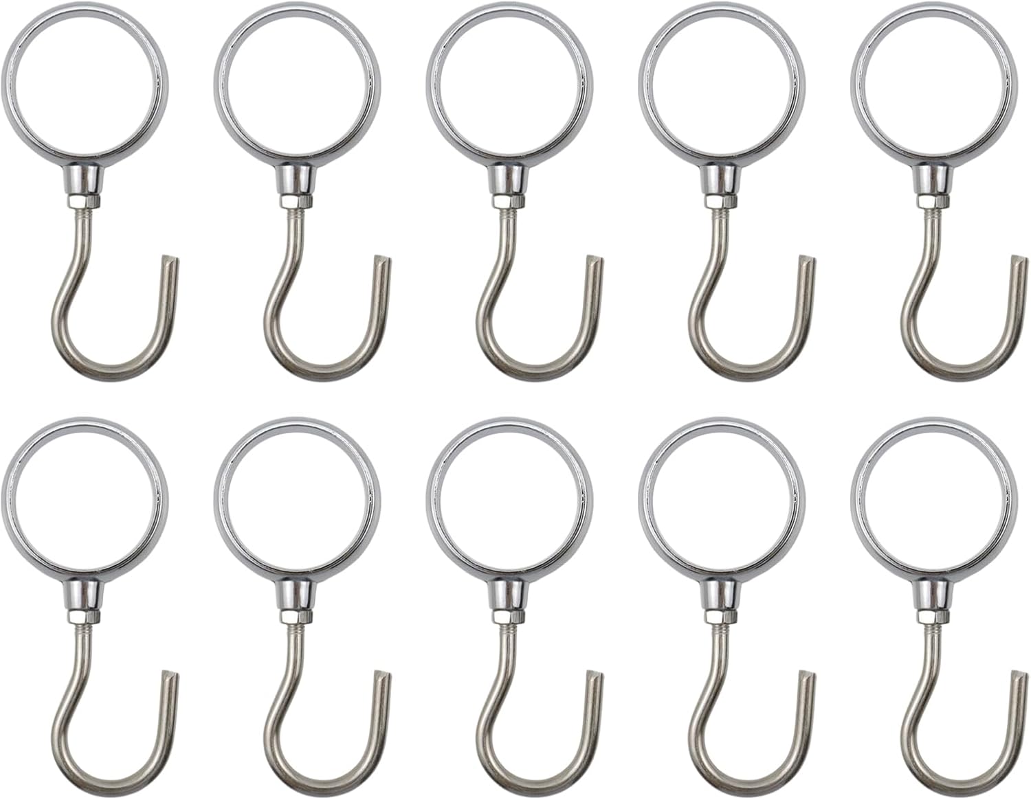 Stainless Steel Closet Rod Hook Robe Tube Hook Wardrobe Hooks for Hanging, Fit for32mm/1.26