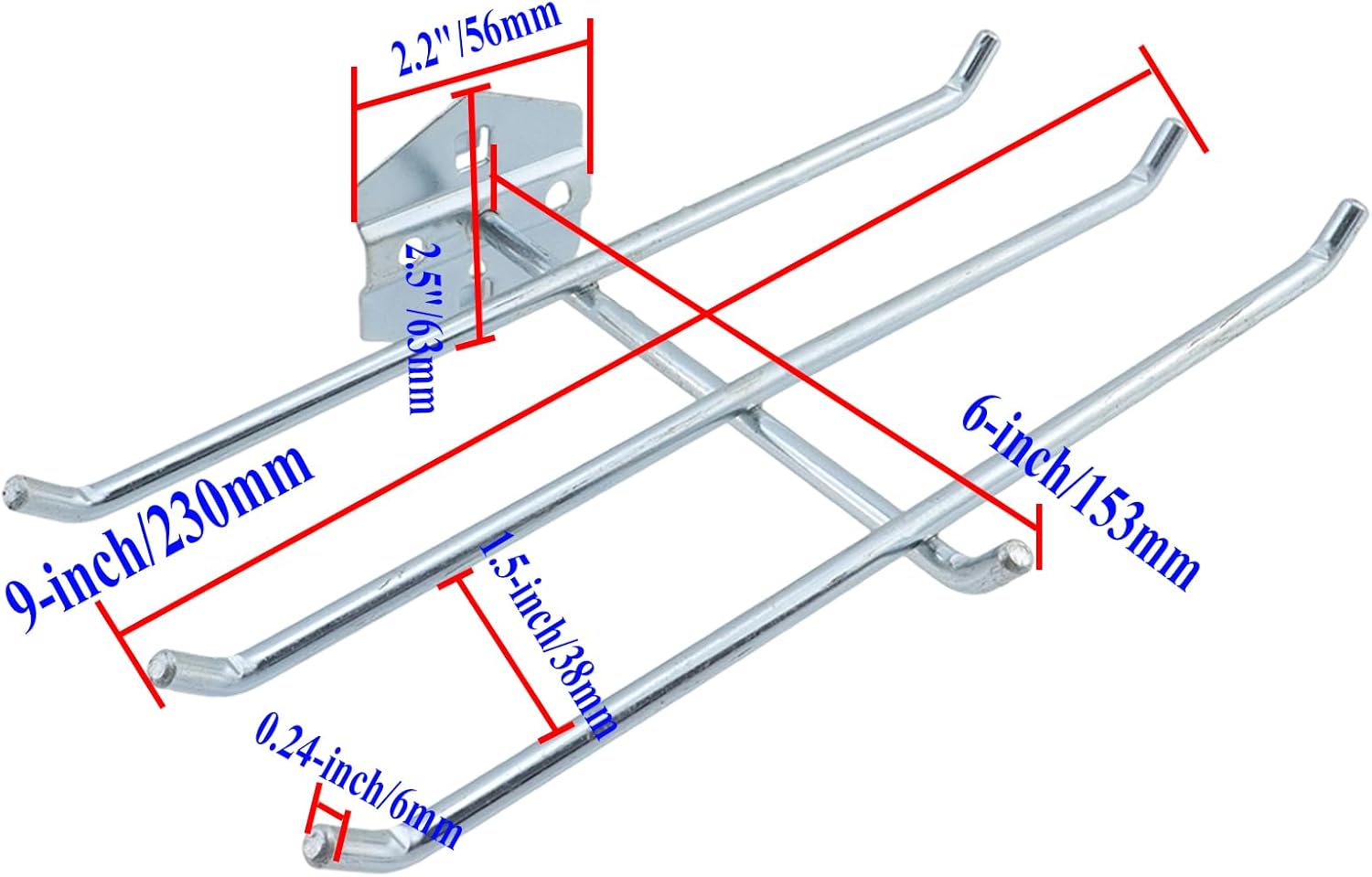 Pegboard Hooks Heavy Duty Metal Steel 3/8