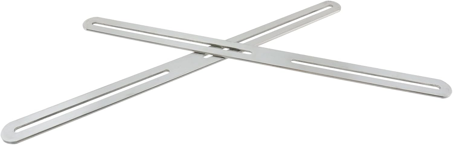 Adjustable Straight Brace Flat Mending Plates for Wood Stainless Steel Straight Bracket with Slot for Board, Bed Frame and Furniture, Silver, 14