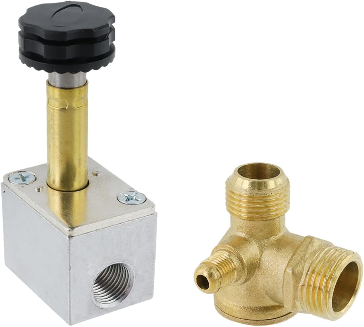 Electric Solenoid Air Valve Body 1.5KW Aluminum Power-Off Vent Exhaust Valves Body with 3 Way Valve for Air Compresspor - Image 1
