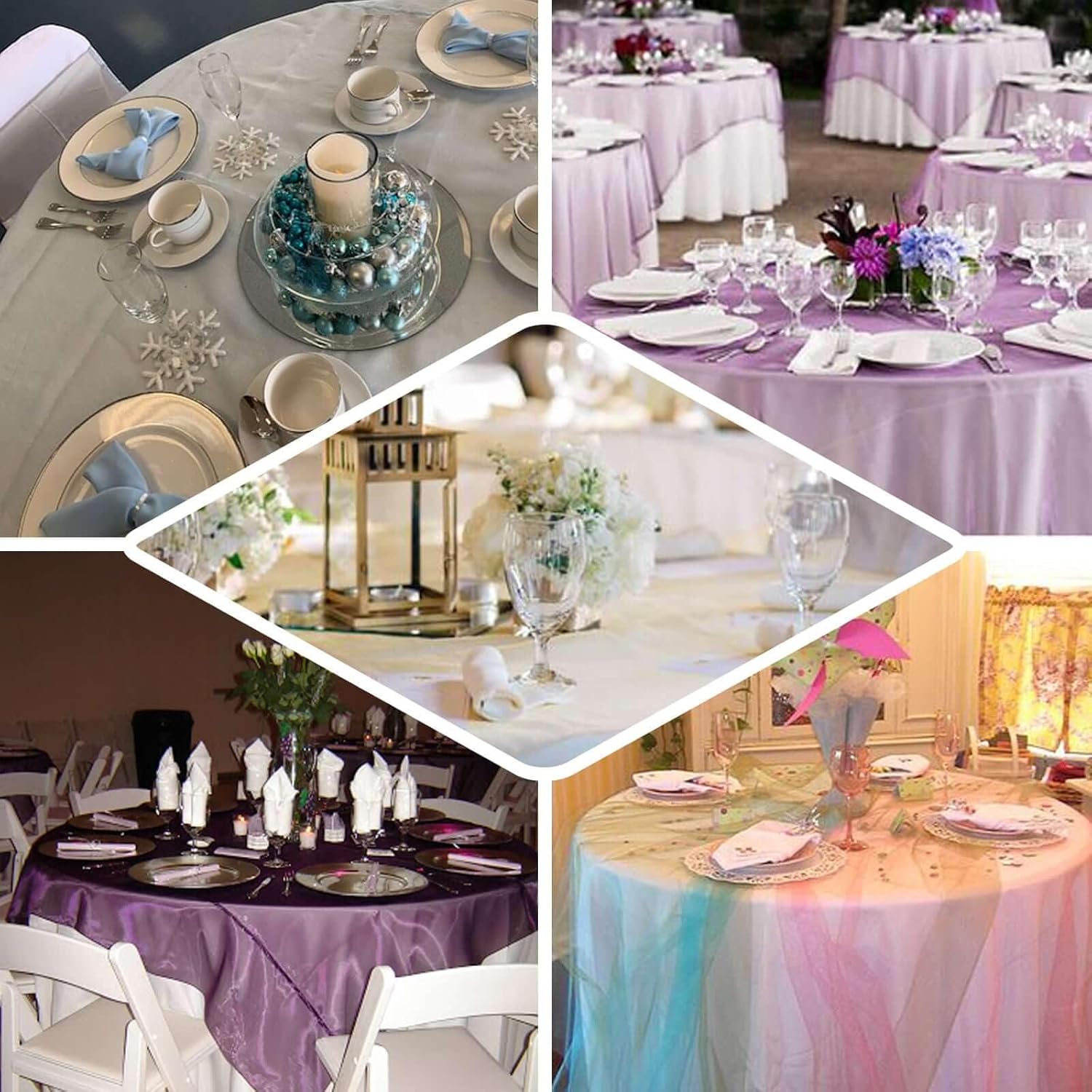 Efavormart 10 Pack Organza Table Overlay 72