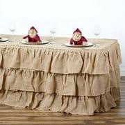 Efavormart 3 Tier Rustic Elegant Ruffled Burlap Table Skirt for Kitchen Dining Catering Wedding Party Decorations Events - 14 Ft - Image 7
