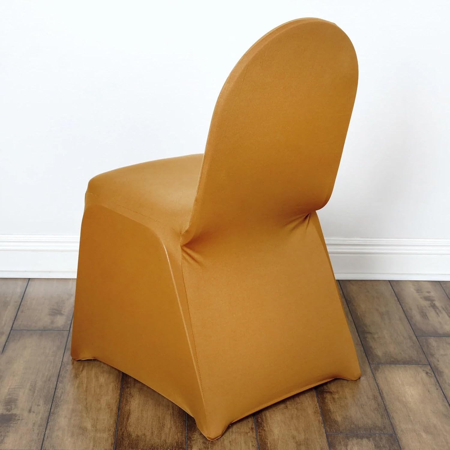 Efavormart 10 PCS Spandex Stretch Gold Chair Covers Universal Banquet Chair Covers for Party Dining with Foot Pockets Washable Wedding Chair Slip Covers for Outdoor - Image 6