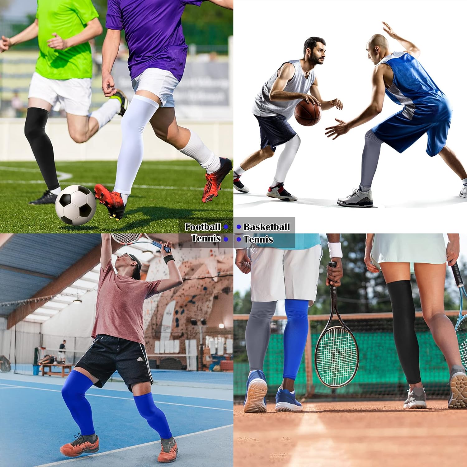Leg Sleeves Compression Long Knee Sleeve UV Protect for Men Women Sport Basketball Football - Image 6