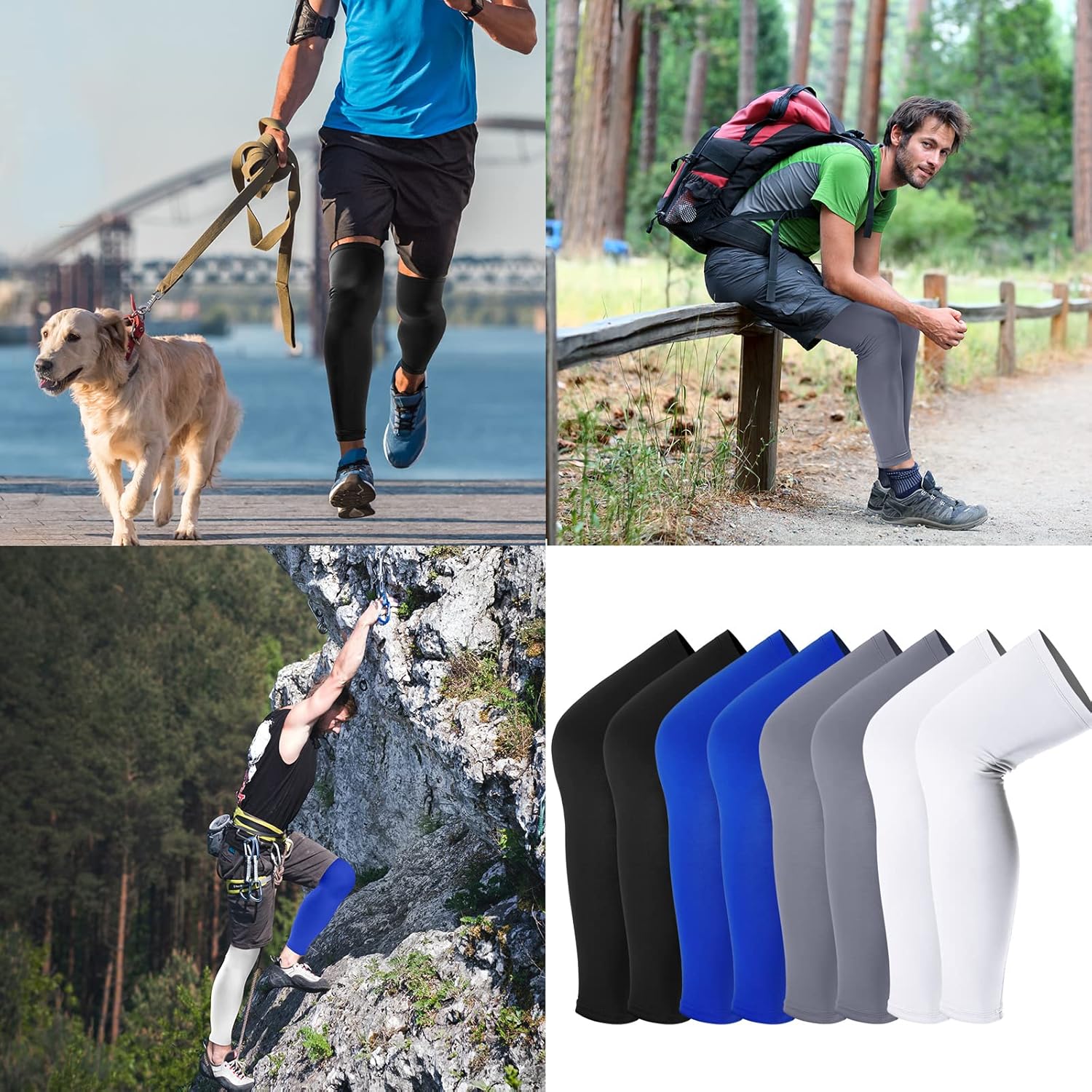 Leg Sleeves Compression Long Knee Sleeve UV Protect for Men Women Sport Basketball Football - Image 7