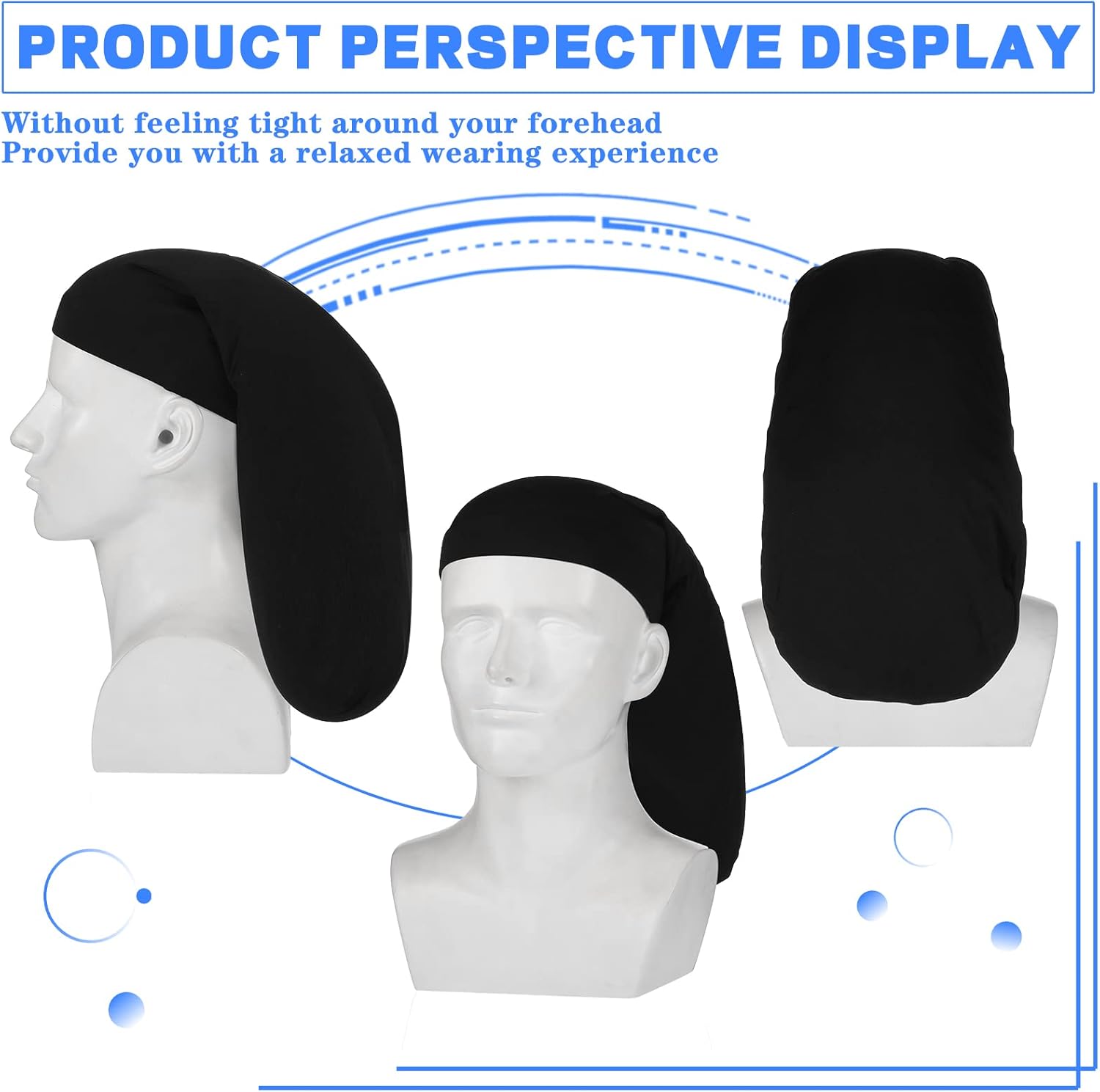 4 Pieces Unisex Jumbo Dreadlock Cap Long Dreads Hair Head Wrap Sleeping Cap Hair Accessories Sleep Bonnet for Men Women - Image 3