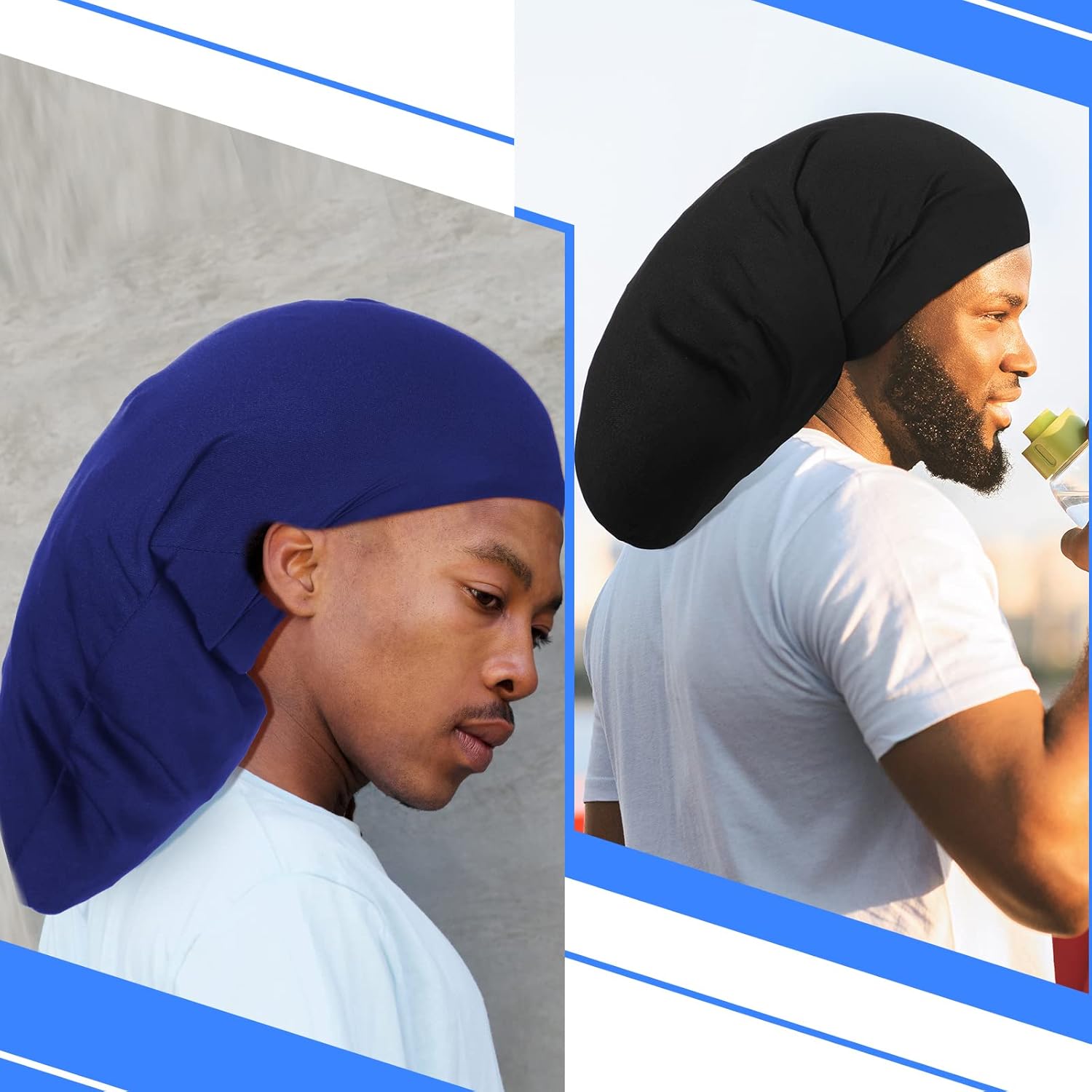 4 Pieces Unisex Jumbo Dreadlock Cap Long Dreads Hair Head Wrap Sleeping Cap Hair Accessories Sleep Bonnet for Men Women - Image 5