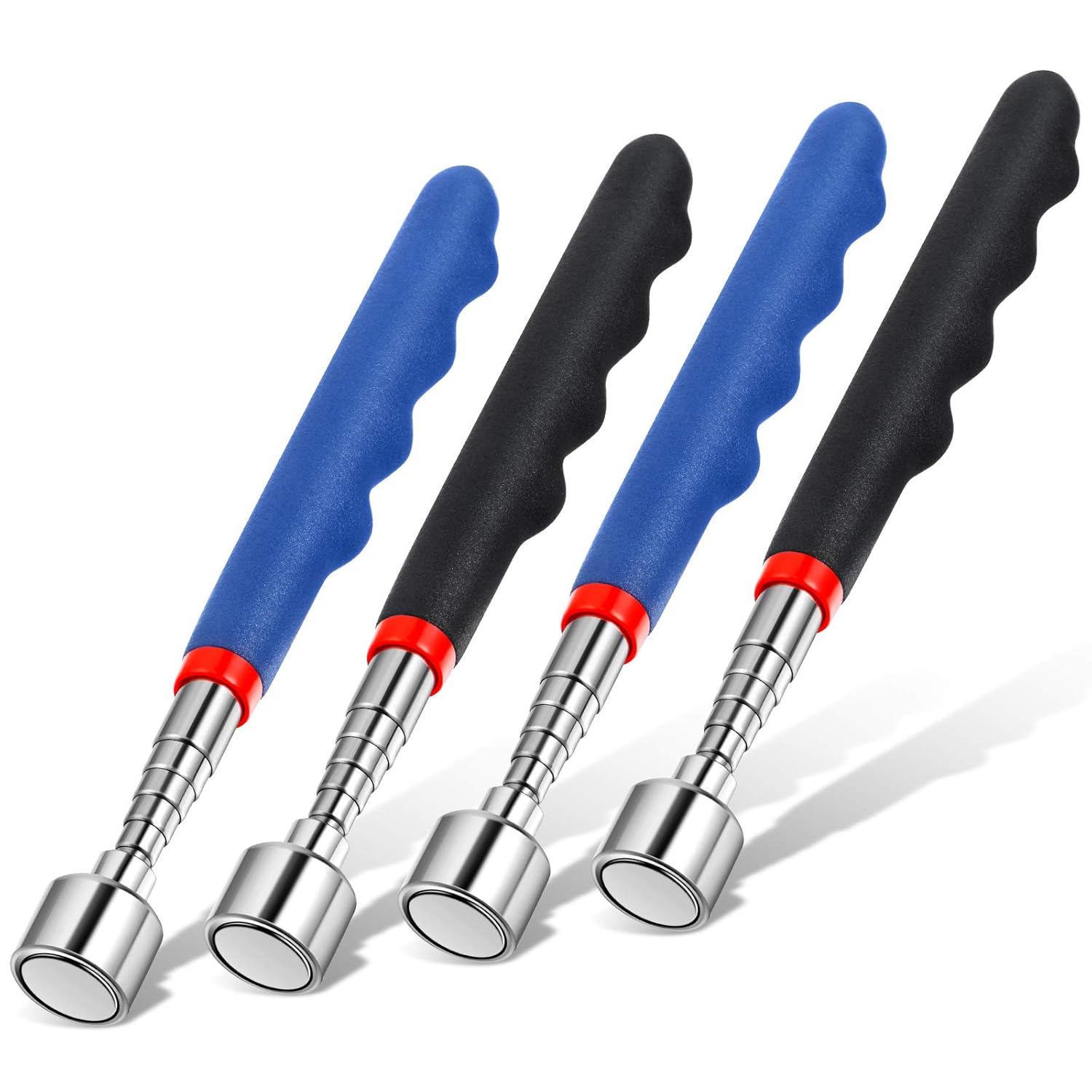 Telescoping Magnetic Pickup Tool 20 Lbs Magnet Extension Tool Telescoping 30 Inch Extendable Stick Gadget for Men Suitable for Birthday Valentine's Day Father's Day Christmas(Blue and Black,4 Pieces) - Image 1