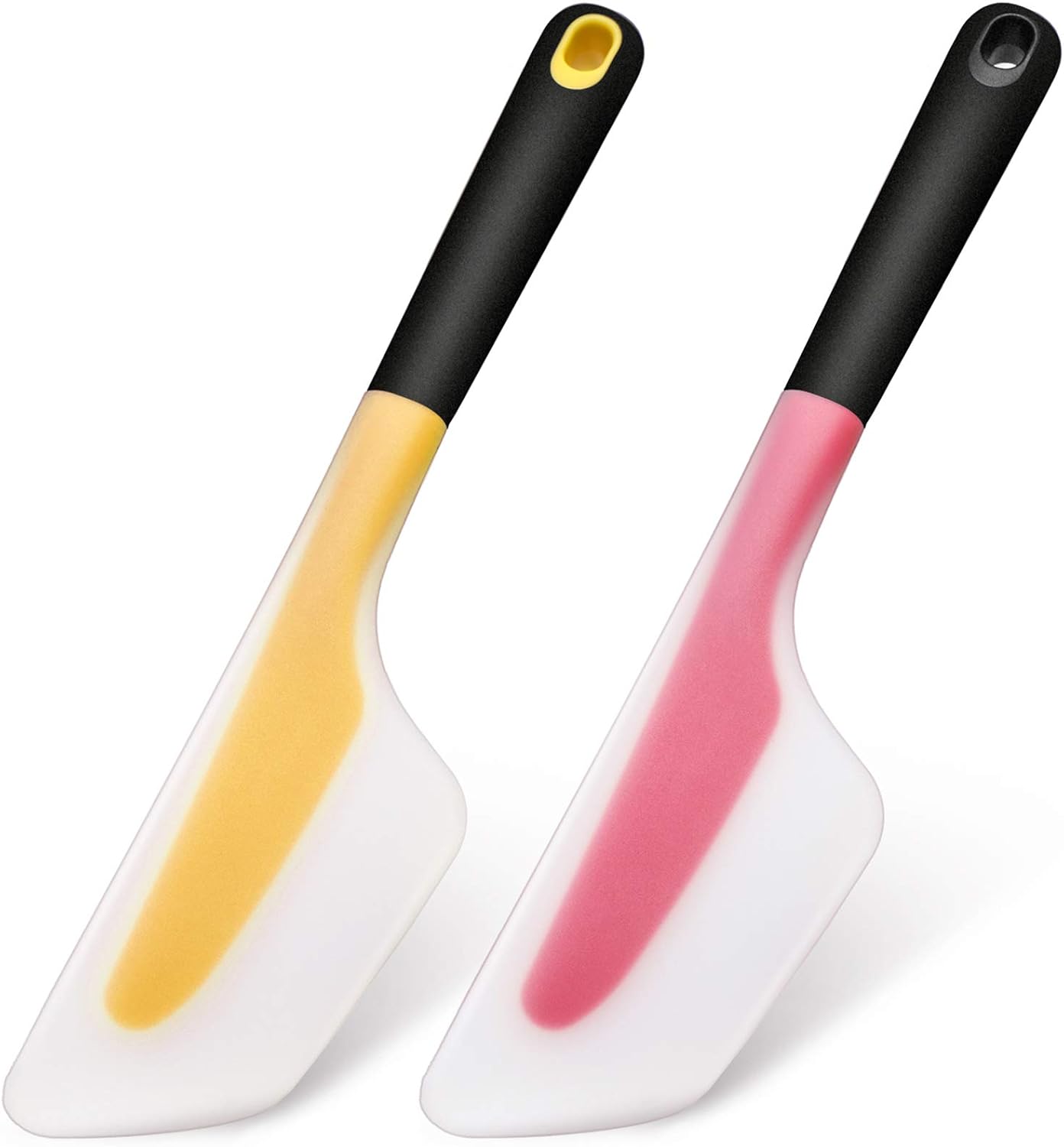 2 Pieces Omelette Spatula Kitchen Turner Silicone Flip and Fold Omelette Turner for Kitchen Omelet Pancake Crepes(Red and Yellow) - Image 1