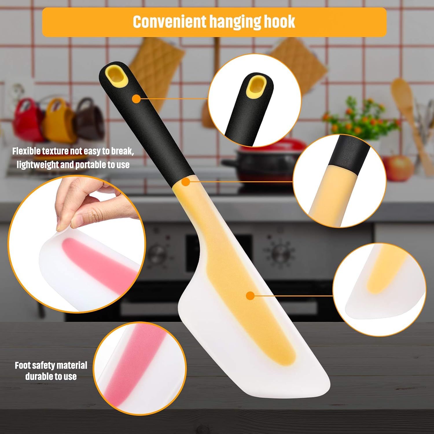 2 Pieces Omelette Spatula Kitchen Turner Silicone Flip and Fold Omelette Turner for Kitchen Omelet Pancake Crepes(Red and Yellow) - Image 6