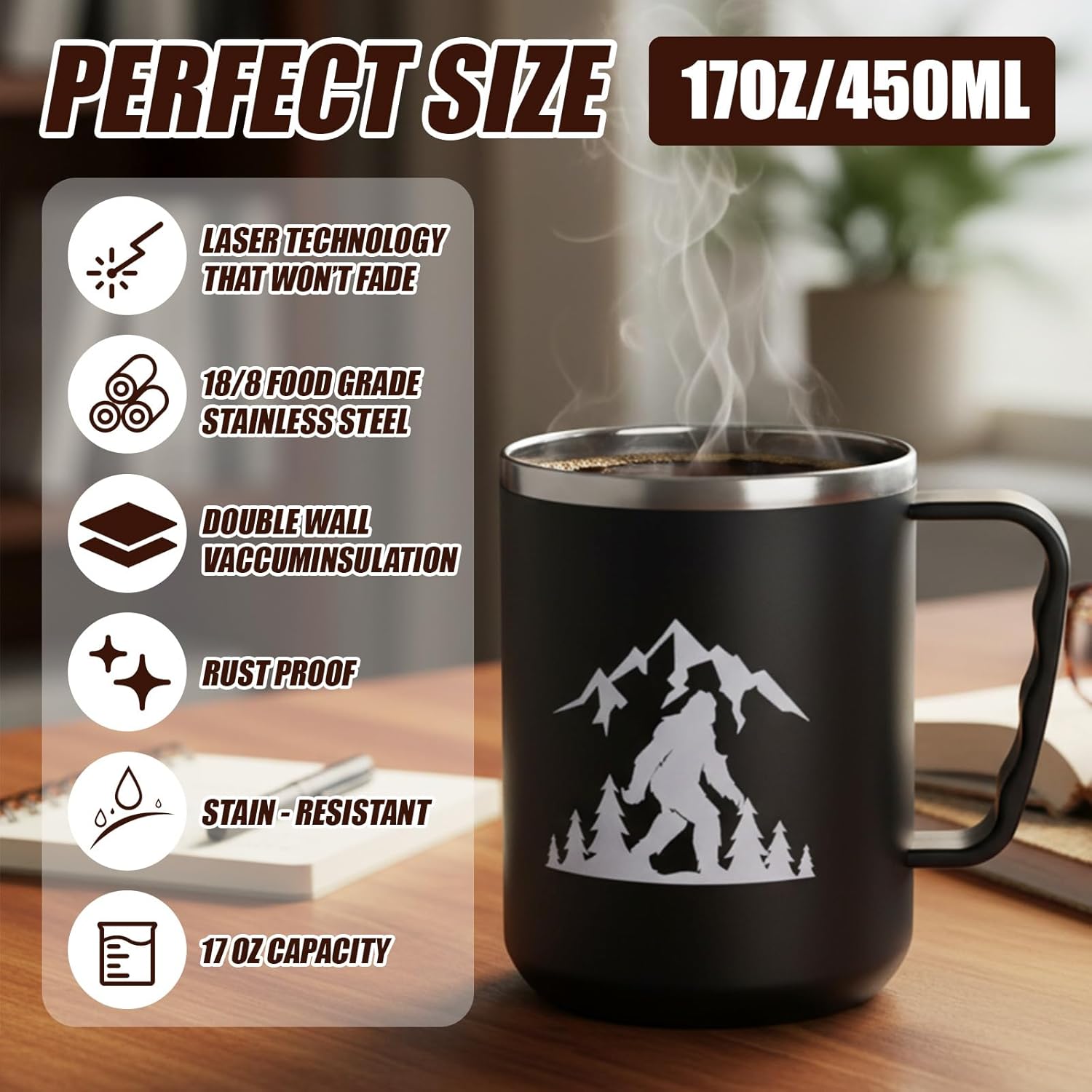 5 Pcs Bigfoot Sasquatch Gifts Sasquatch Lovers Gift with Large Blanket 12 oz Insulated Tumbler Socks Can Opener Keychain and Ballpoint Pen for Men Women Dad Grandpa Gifts - Image 3