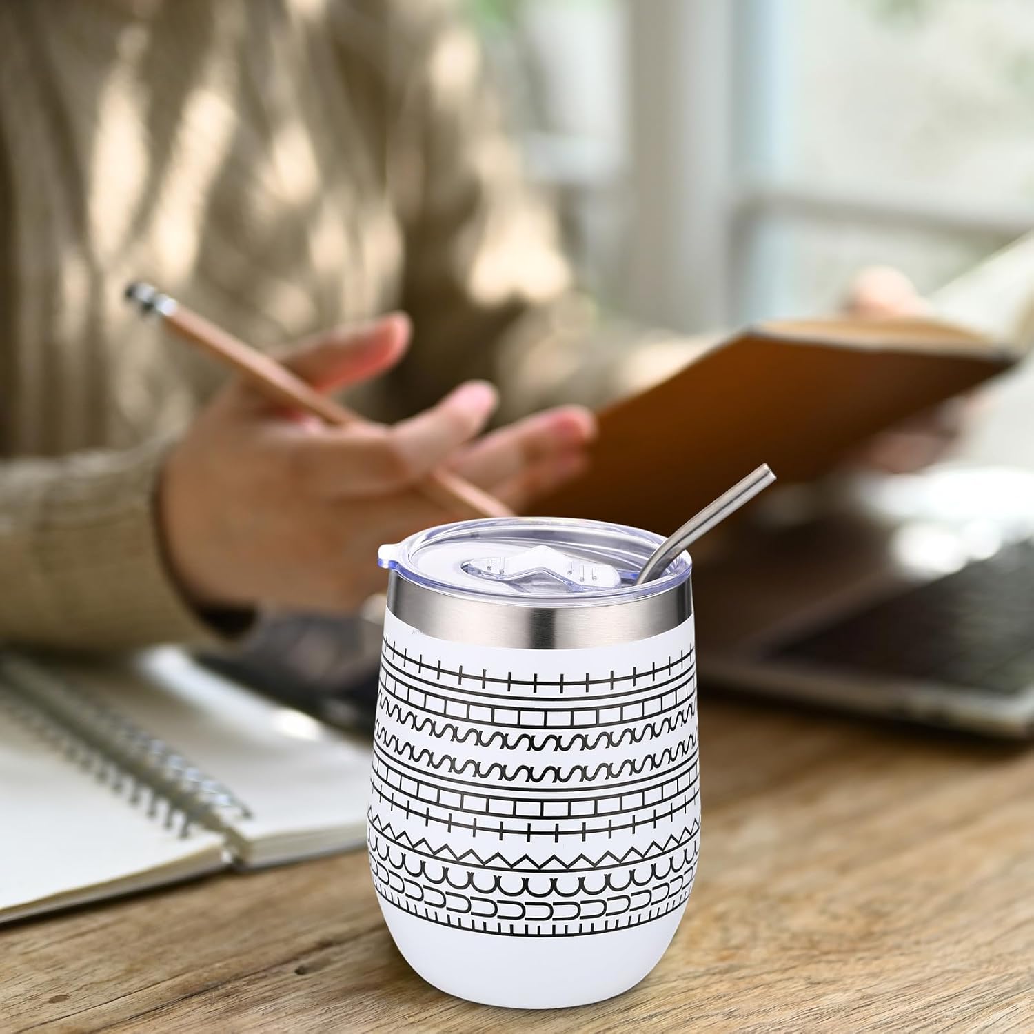 4 Pcs 12 oz Funny Message Coffee Mug Birthday White Elephant Gifts Stainless Steel Insulated Tumblers Wine Cup Gag Gift for for Employee Appreciation Coworkers Friends Father (White) - Image 5