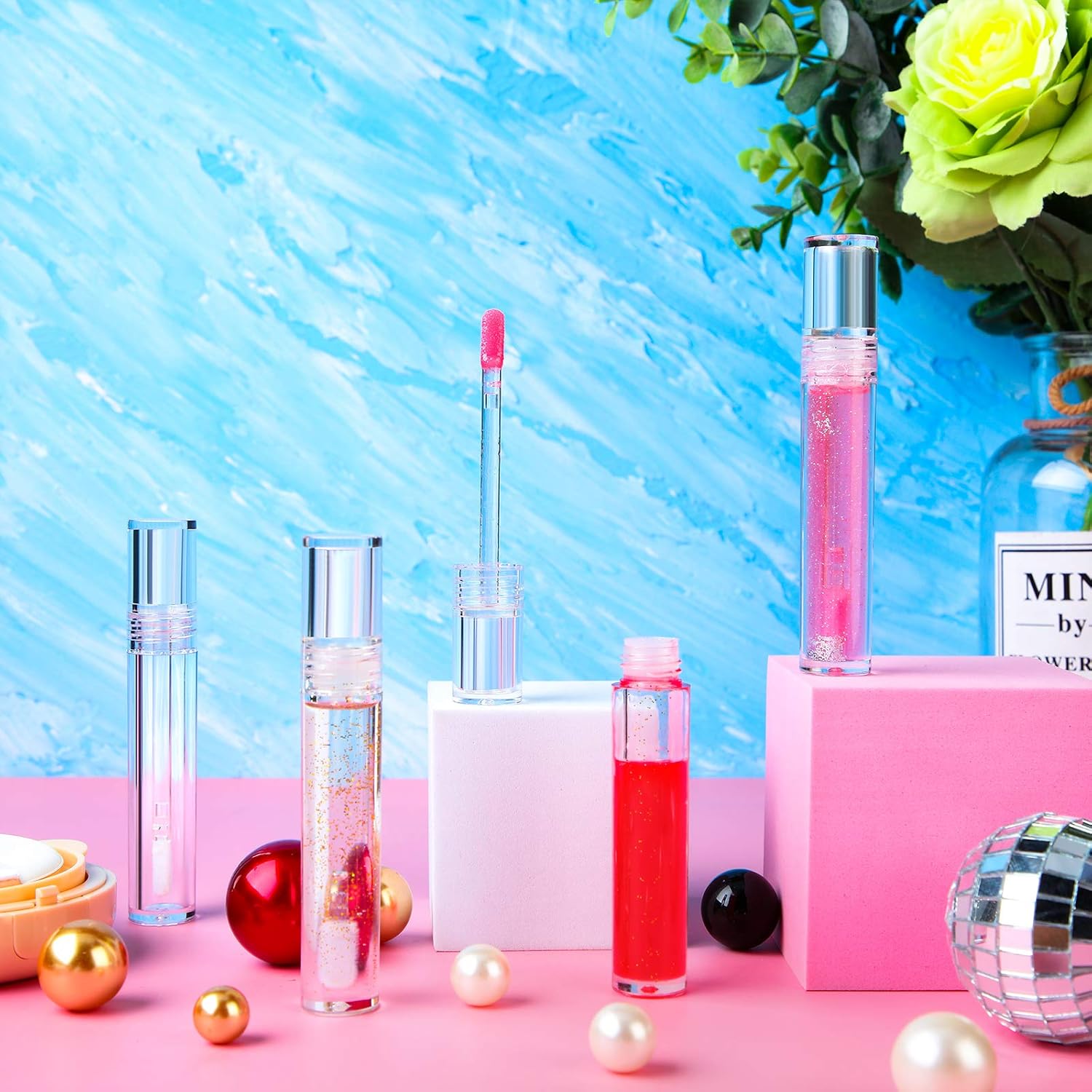 30 Pieces Empty Lip Gloss Tubes 5 ml Transparent Lip Gloss Containers Clear Refillable Lipstick Container Lip Balm Bottles Eyelash Growth Liquid Tube Cosmetic Container with Rubber Stoppers - Image 5