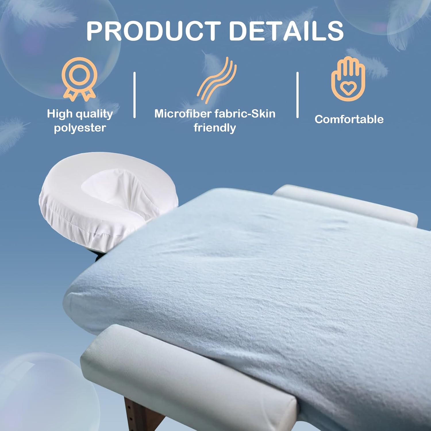 12 Pcs Face Cradle Covers for Massage Head Rest Microfiber Reusable Soft Thicker Massage Table Face Covers Oil Proof Headrest Cradle Sheets for Spa Beauty(White) - Image 4