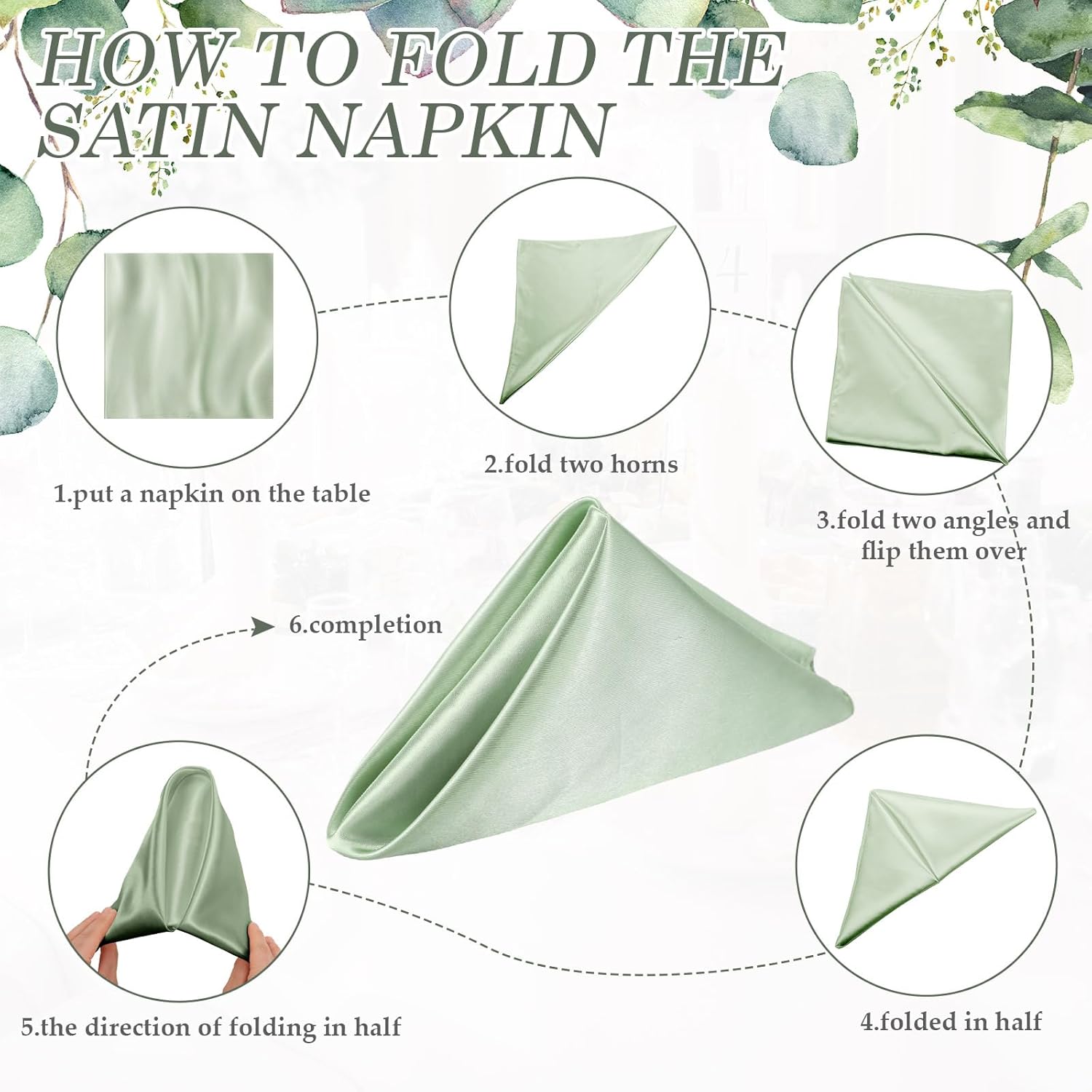 150 Pcs Satin Napkin Bulk 17 x 17 Inch Square Silk Table Napkin Soft Dinner Napkins Decor Elegant Satin Weddings Party Napkin for Wedding Parties Banquet Restaurant Decoration Supplies (Sage Green) - Image 4