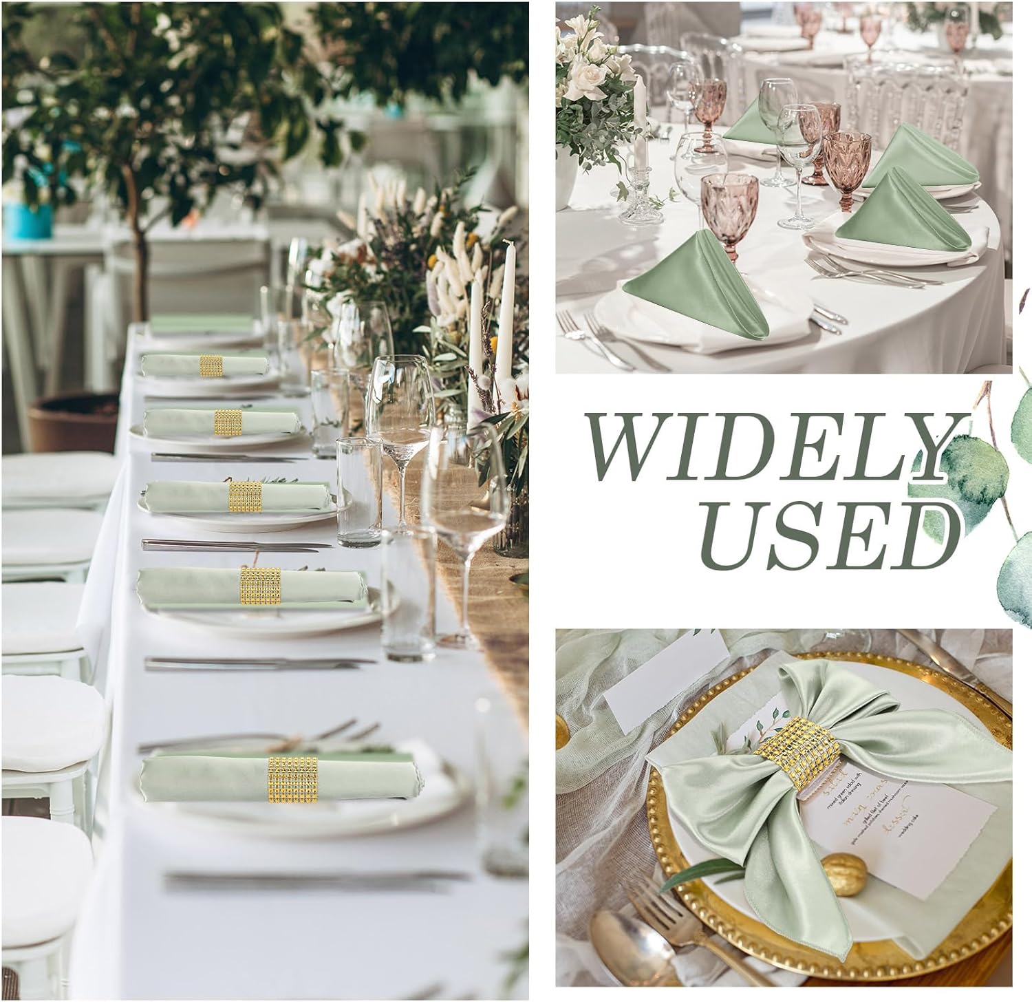 150 Pcs Satin Napkin Bulk 17 x 17 Inch Square Silk Table Napkin Soft Dinner Napkins Decor Elegant Satin Weddings Party Napkin for Wedding Parties Banquet Restaurant Decoration Supplies (Sage Green) - Image 7