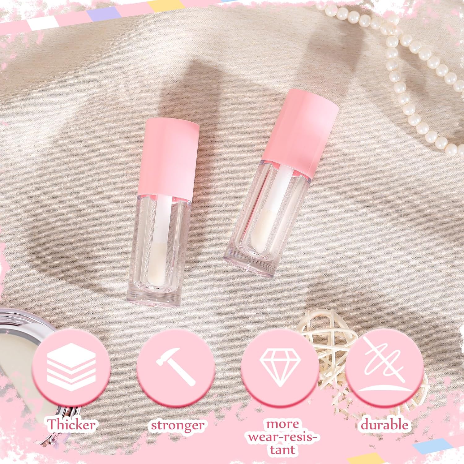 30 Pcs Pink 6ml Empty Lip Gloss Tubes with Wand Bulk Lip Refillable Gloss Containers Cosmetic Bottles with Rubber Stoppers for Lipstick Eyelash Growth Liquid DIY Makeup Kit - Image 5