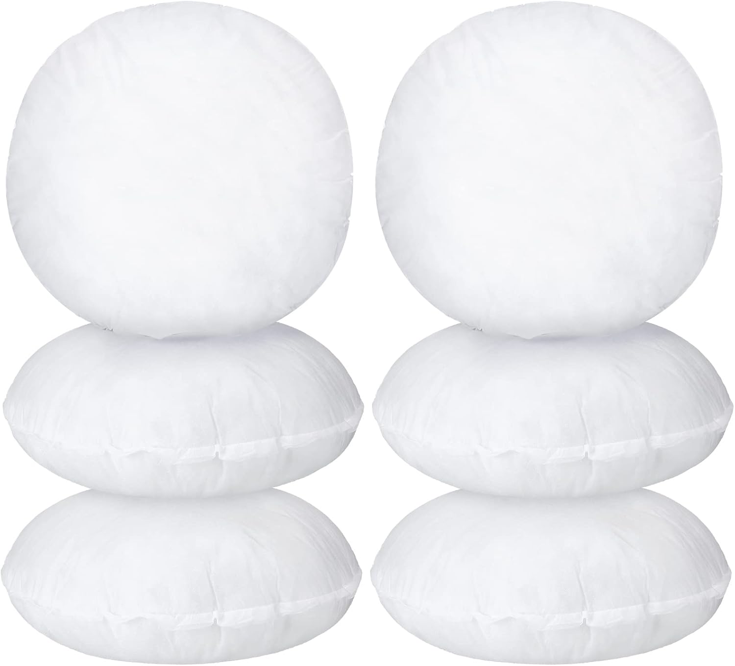 6 Pcs Round Pillow Insert Bulk White Decorative Throw Pillows Insert for Sofa, Cushion and Bed(16 Inch) - Image 1