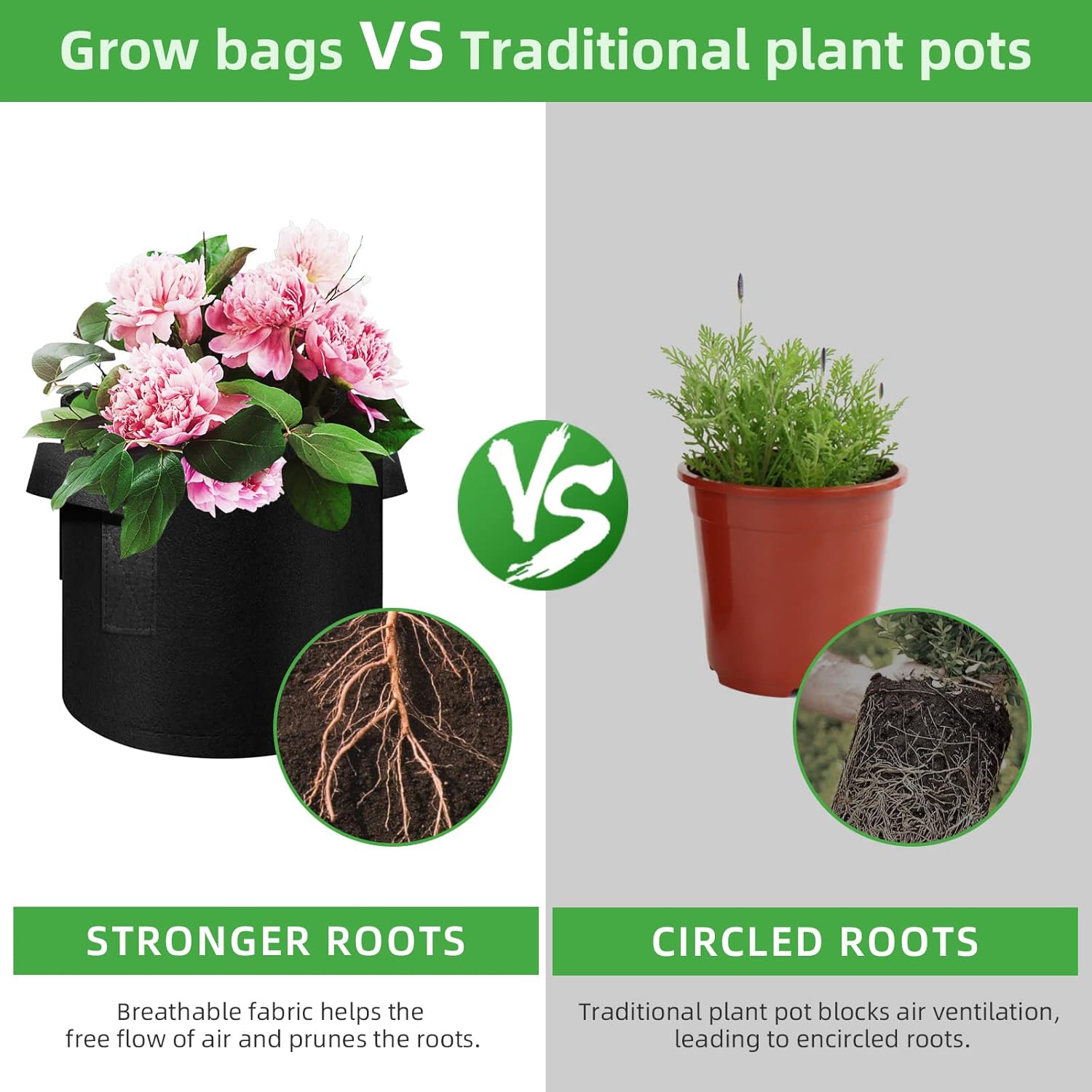 12-Pack 10 Gallon Plant Grow Bags, Thickened Nonwoven Fabric Pots with Handles, Vegetable Planter Bags Containers, Cloth Planters for Garden - Image 4