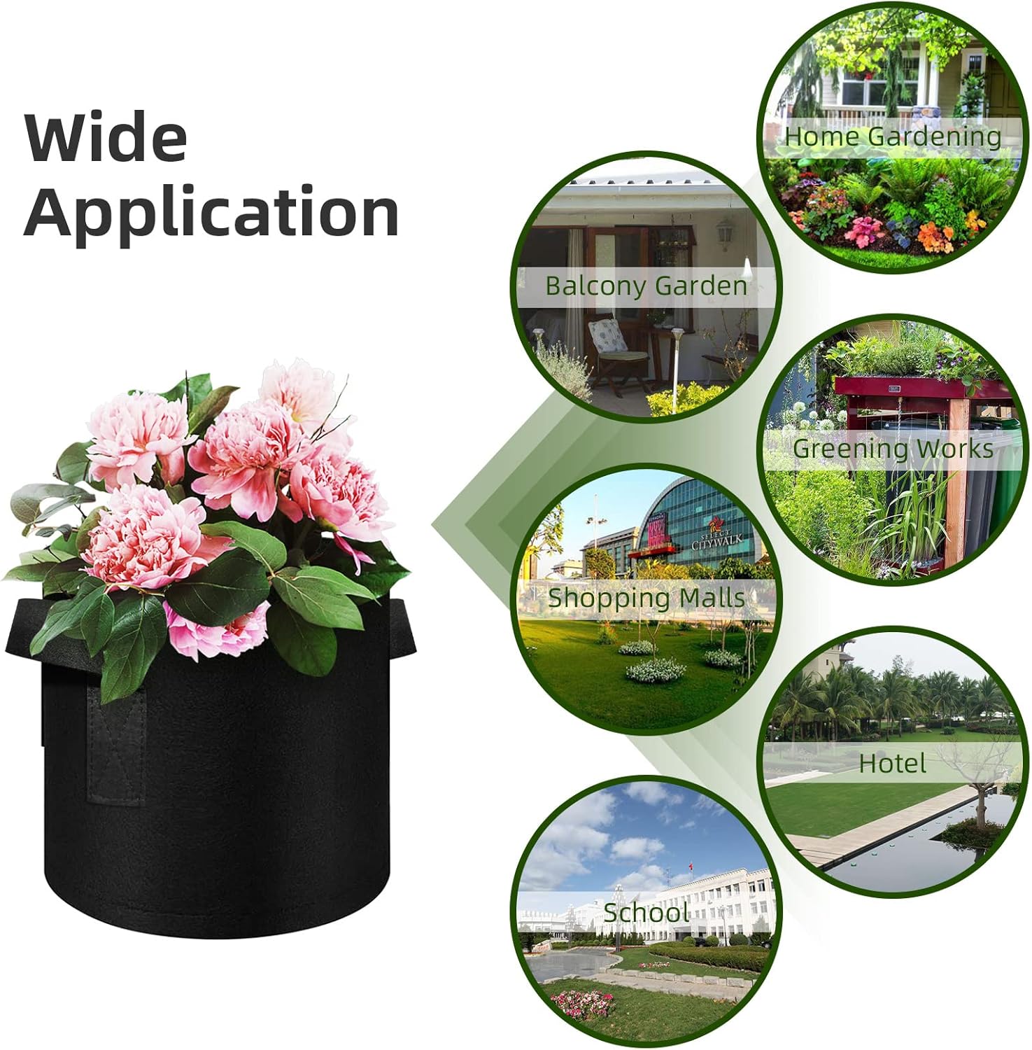 12-Pack 10 Gallon Plant Grow Bags, Thickened Nonwoven Fabric Pots with Handles, Vegetable Planter Bags Containers, Cloth Planters for Garden - Image 6