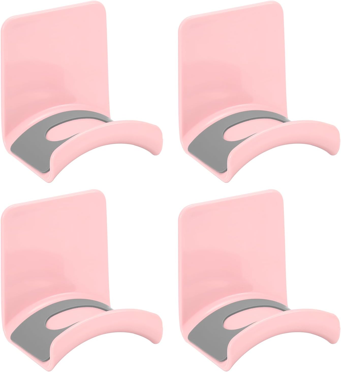 Headphone Stand, 4 Pcs ABS Headset Holder Adhesive Headphone Holder Hook Mount Headphone Hanger Hook Under Desk for Gaming Headphones Earphones Cables, Pink(Wall-Mounted) - Image 1