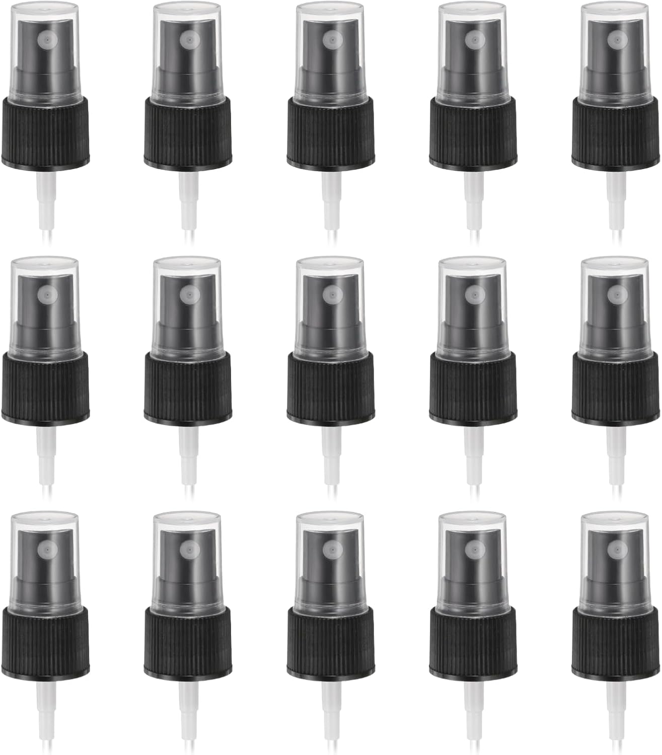 50 Pcs Black Spray Top, 20/410 Fine Mist Sprayer Reusable Replacement Spray Bottle Pump Plastic Top for Cosmetic Perfume and Body Sprays Bottle - Image 1