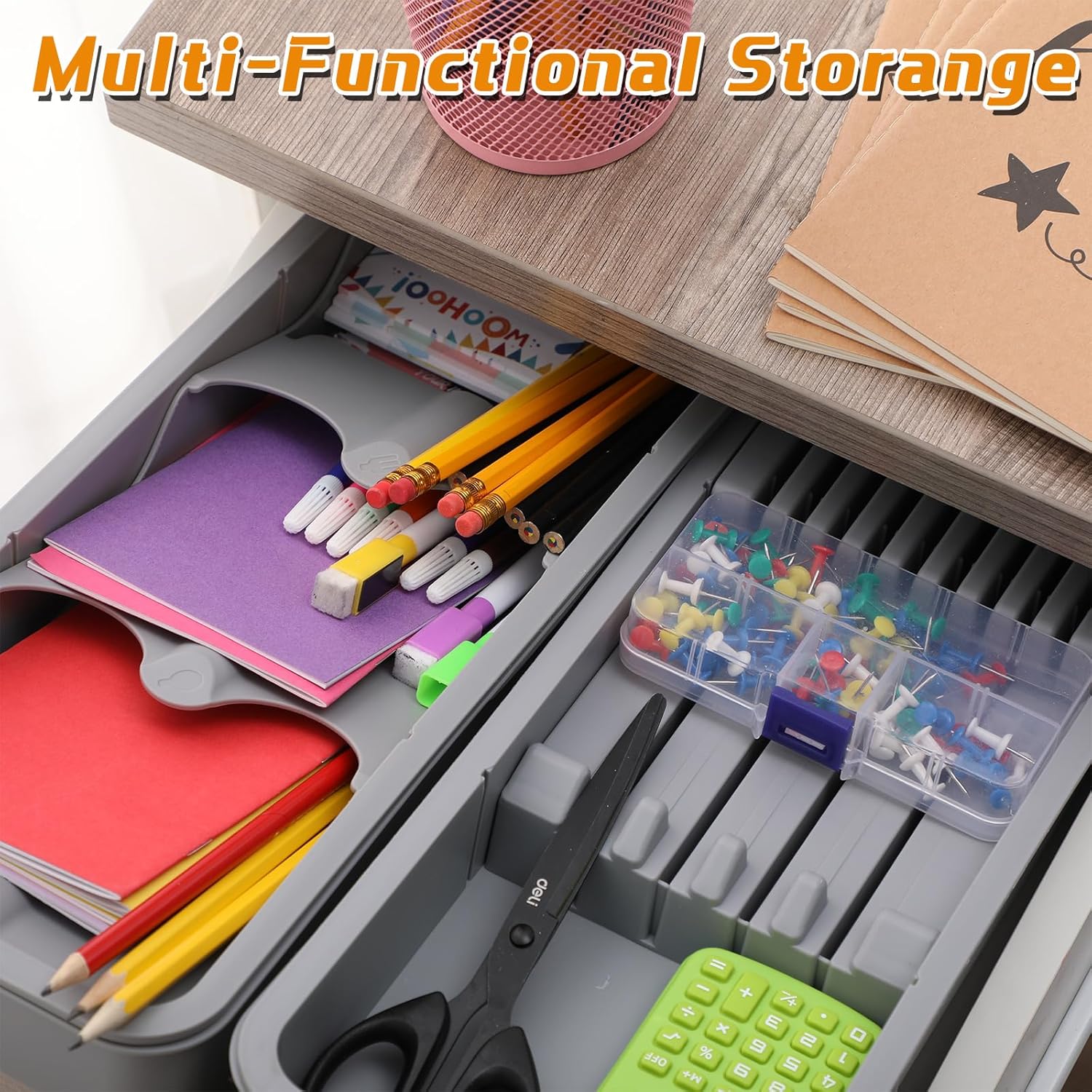 2 Pcs Knife & Silverware Drawer Organizer Holds 9 Knives with Flatware Tray Drawer Store Compact Utensil Organizer For Kitchen Silverware - Image 7