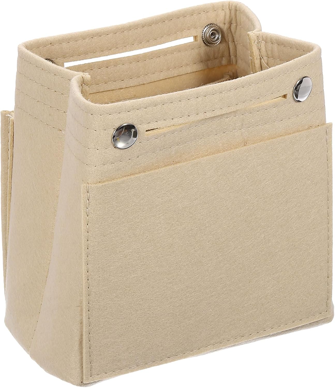 Purse Organizer Insert, Portable Felt Organizer Bags with Snap Multiple Compartments Purse Liner for Domed Satchel, Tote Bag, Handbag Shaper (7