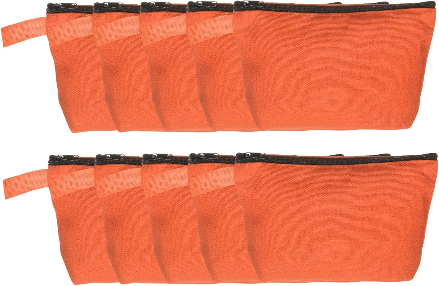 Canvas Makeup Bags, 10pcs Travel Cosmetic Bags Bulk, Multipurpose Plain Toiletry Zipper Pouches Blank DIY Craft Bags Pencil Bag for Women Teens, Orange(7.5 x 5 x 1.8inch) - Image 1