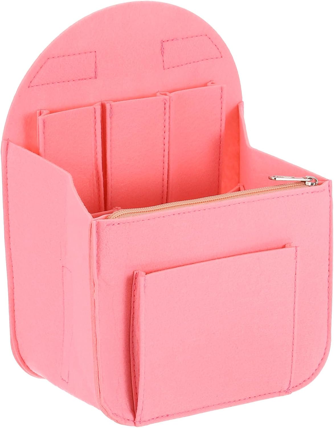 Purse Organizer Insert, Portable Felt Organizer Bags with Metal Zipper Multiple Compartments Purse Liner for Backpack Rucksack Handbag Shoulder Bag (7.7