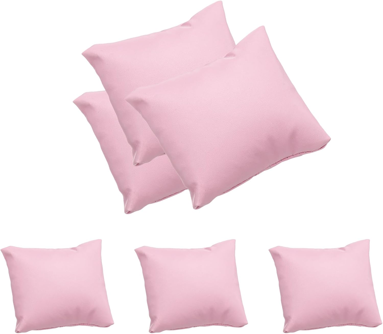 6pcs Leather Watch Pillows, Jewelry Display Pillow for Bracelet, Watch, Anklet, Bangle, Dangle Earring and Necklace Pink - Image 1
