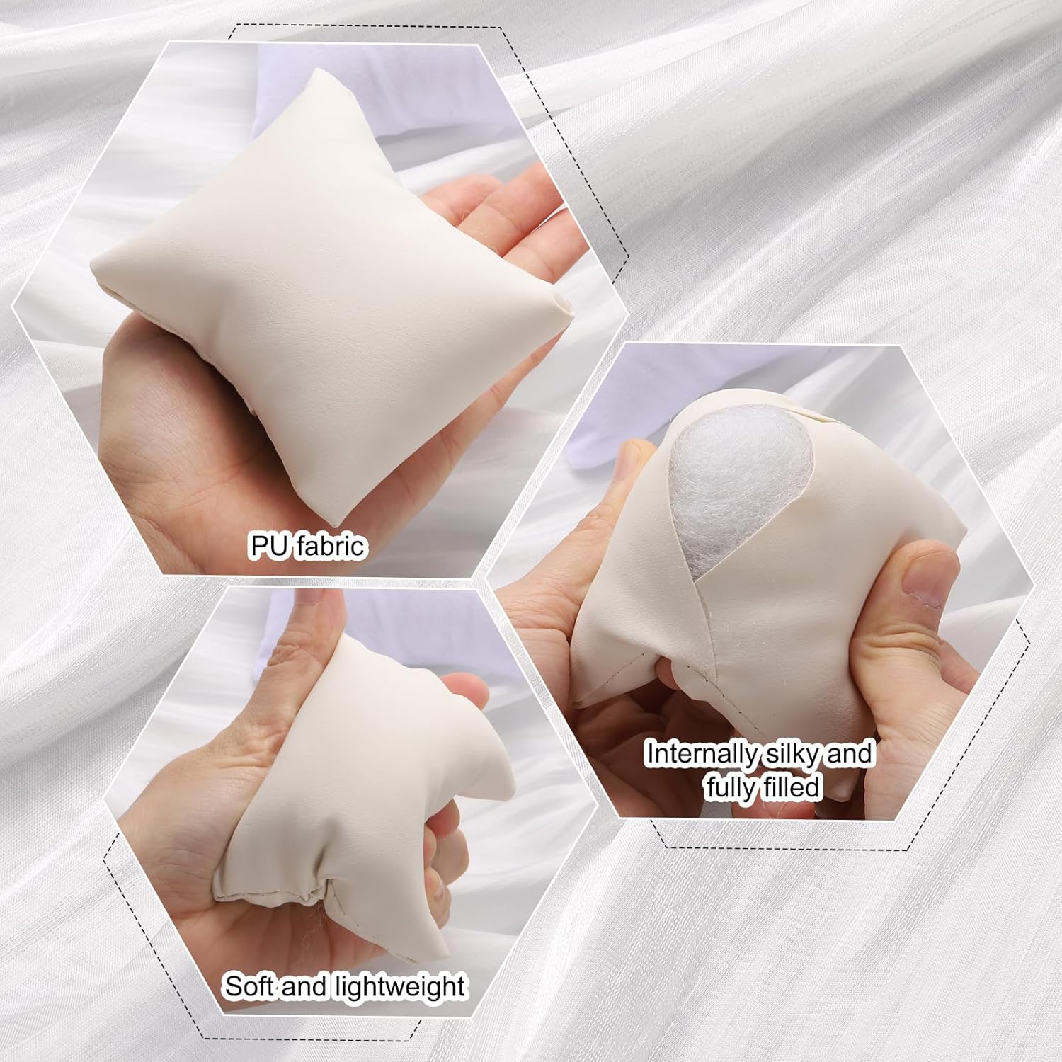 6pcs Leather Watch Pillows, Jewelry Display Pillow for Bracelet, Watch, Anklet, Bangle, Dangle Earring and Necklace Pink - Image 3