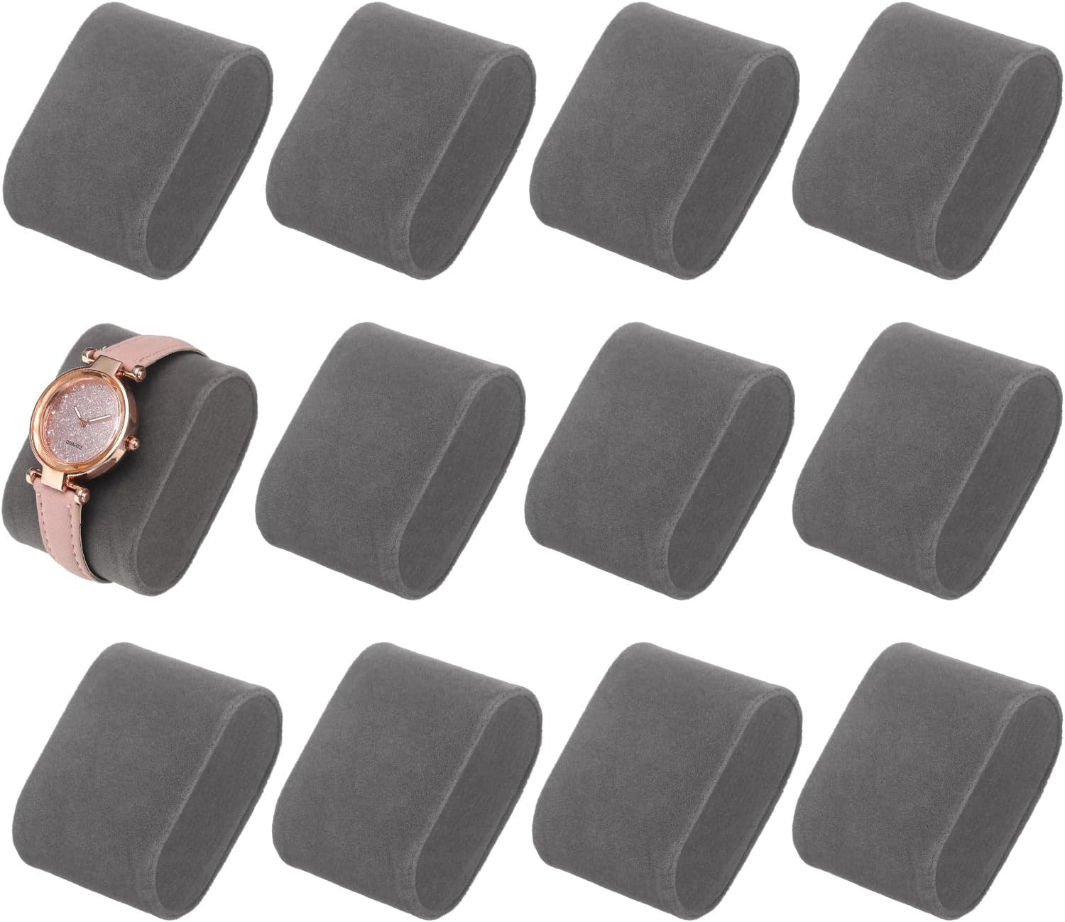 12pcs Bracelet Watch Pillow Velvet Jewelry Display Pillows Cushion Pad Watch Storage Pillow for Watch Box Grey - Image 1