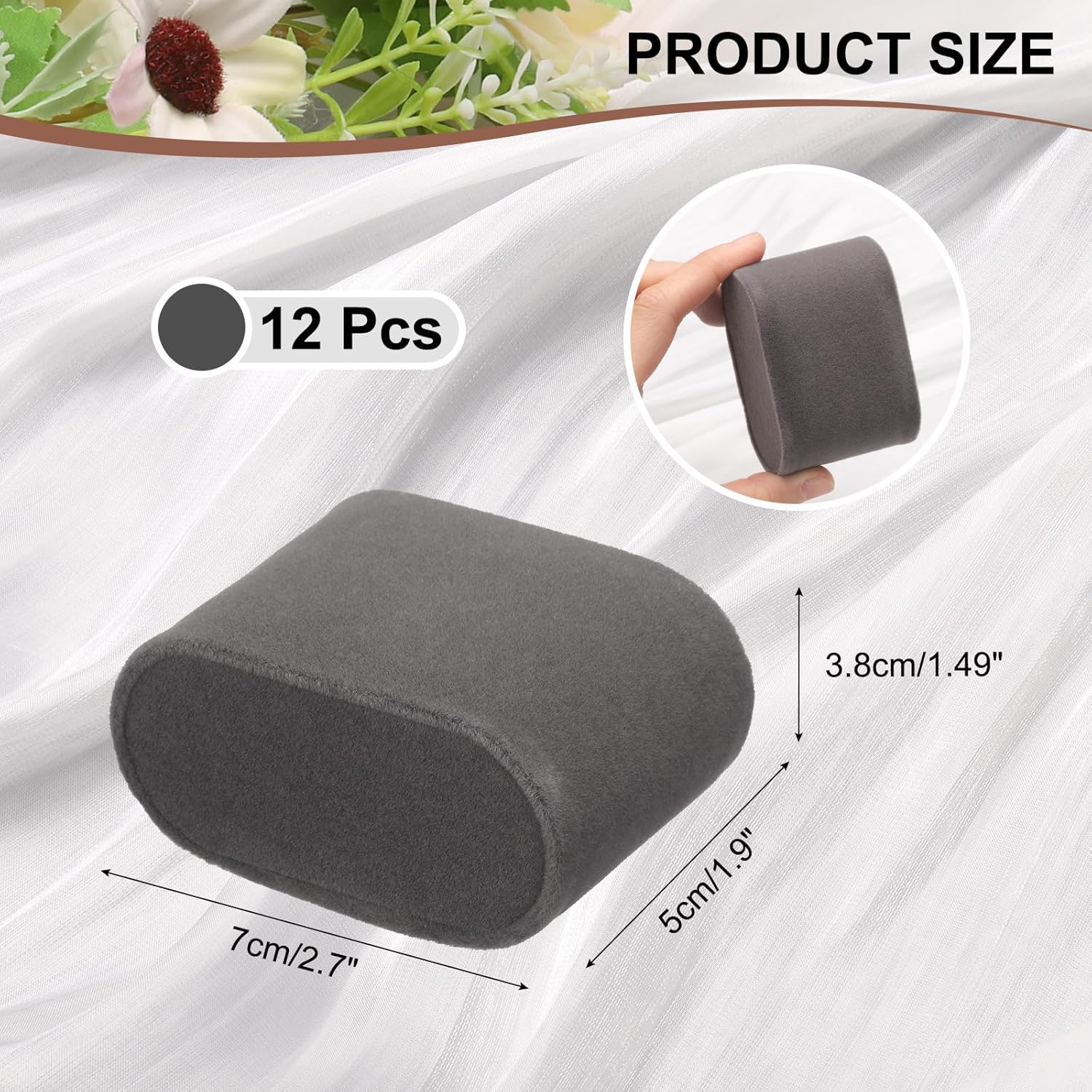 12pcs Bracelet Watch Pillow Velvet Jewelry Display Pillows Cushion Pad Watch Storage Pillow for Watch Box Grey - Image 2