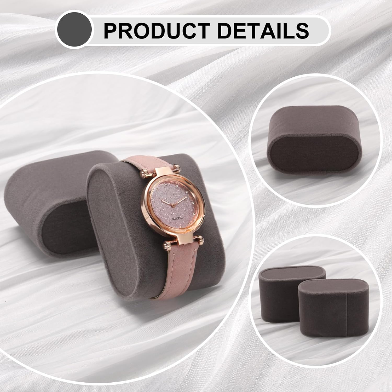 12pcs Bracelet Watch Pillow Velvet Jewelry Display Pillows Cushion Pad Watch Storage Pillow for Watch Box Grey - Image 3