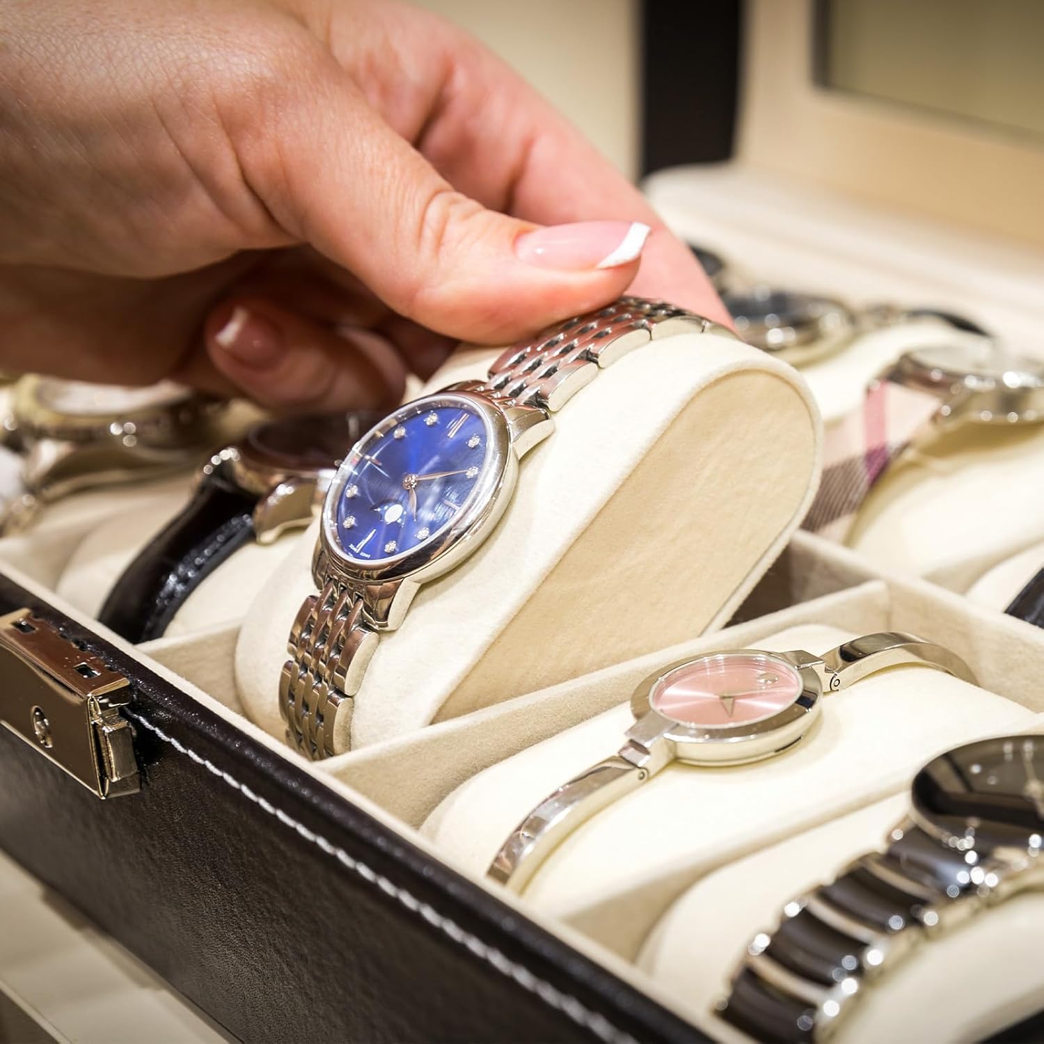 12pcs Bracelet Watch Pillow Velvet Jewelry Display Pillows Cushion Pad Watch Storage Pillow for Watch Box Grey - Image 5