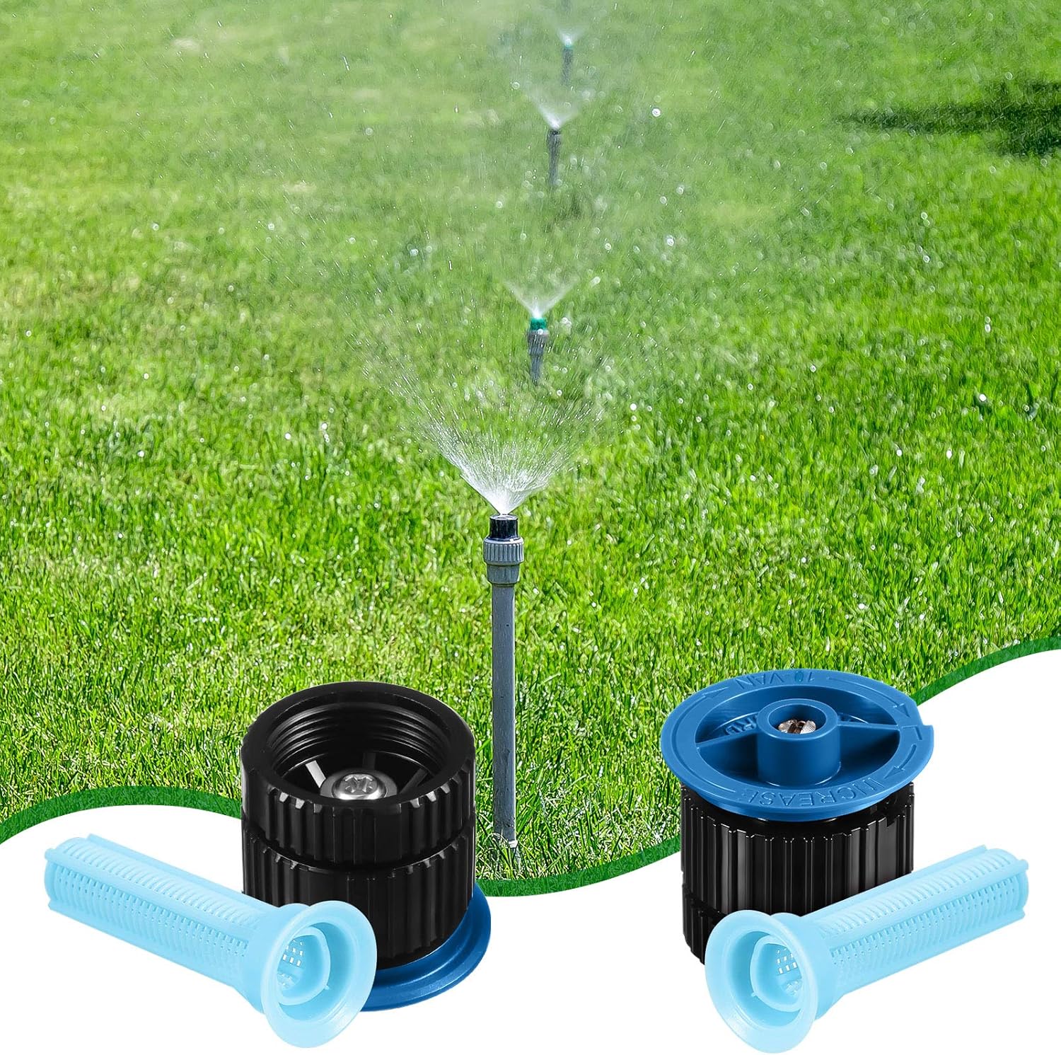 4 Pcs 10 VAN Variable Arc Nozzle Replacement Sprinkler Head Adjustable 360 Degree Rotating Irrigation Pop up Sprinkler Head Compatible with Rainbird, Hunter, Orbit for Garden Lawn - Image 5