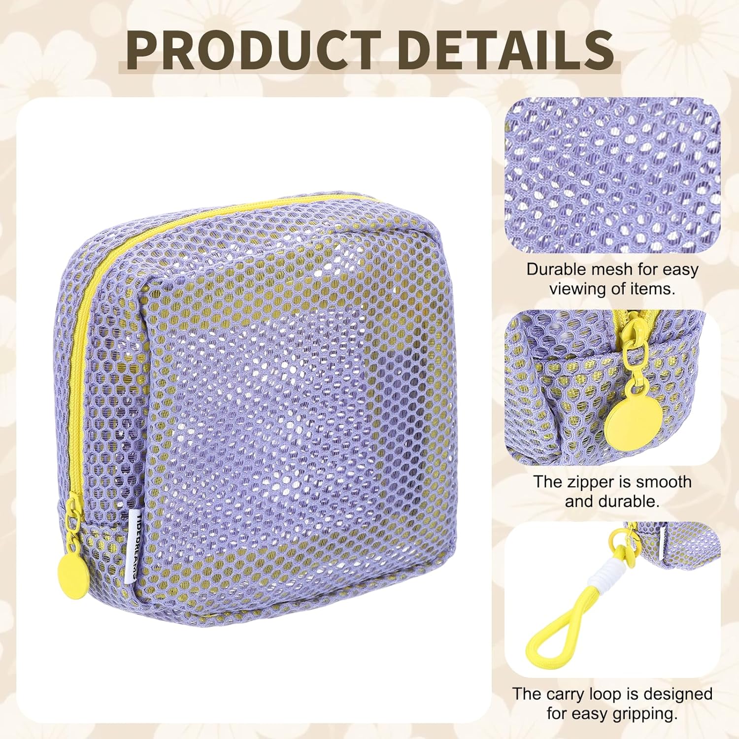 2Pcs Mesh Makeup Bag, 4.7