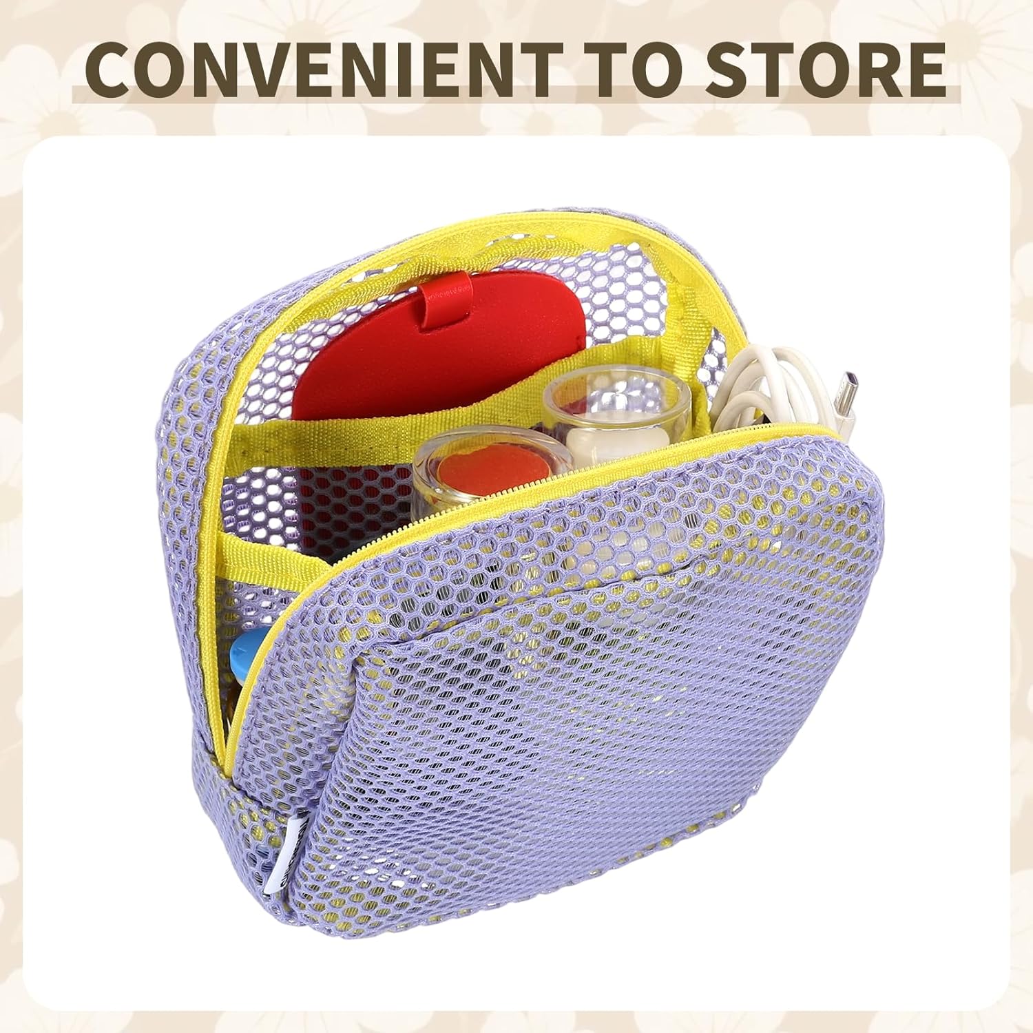 2Pcs Mesh Makeup Bag, 4.7