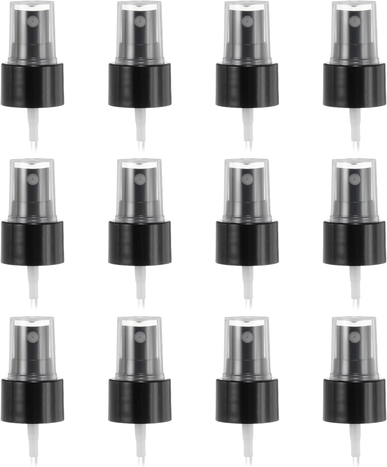12 Pcs Black Spray Top, 24/410 Fine Mist Sprayer Reusable Replacement Spray Bottle Pump Plastic Top for Cosmetic Perfume and Body Sprays Bottle - Image 1