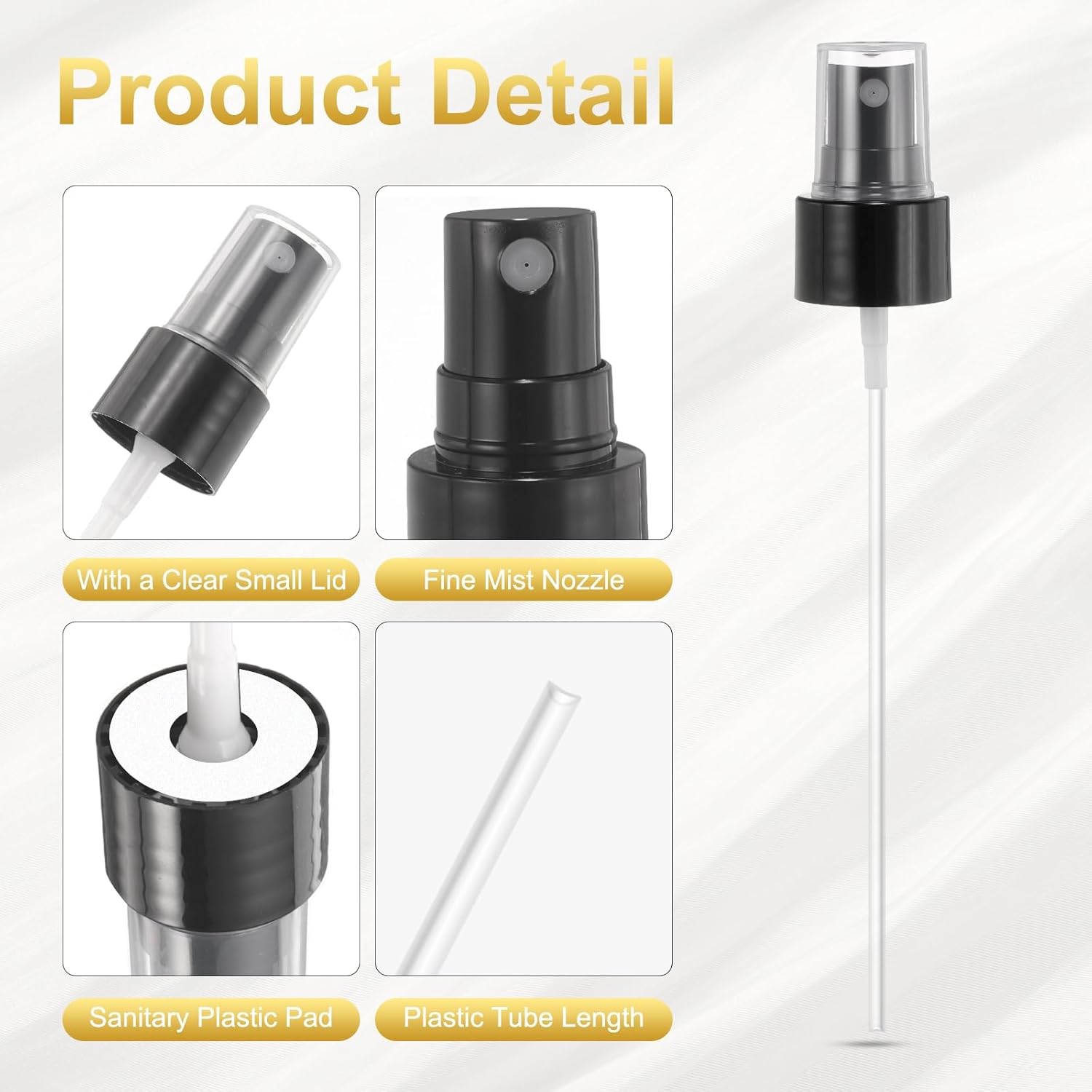 12 Pcs Black Spray Top, 24/410 Fine Mist Sprayer Reusable Replacement Spray Bottle Pump Plastic Top for Cosmetic Perfume and Body Sprays Bottle - Image 3