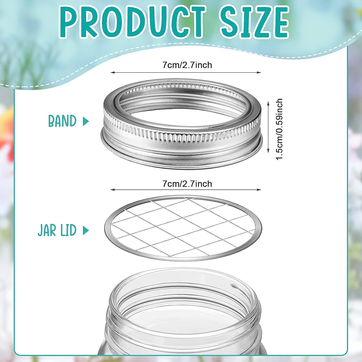 Mason Flower Jar Frog Lid Metal Insert Mason Grid Flower Organizer Frog Lid Insert for Regular Mouth Canning Jars(12 Sets) - Image 5