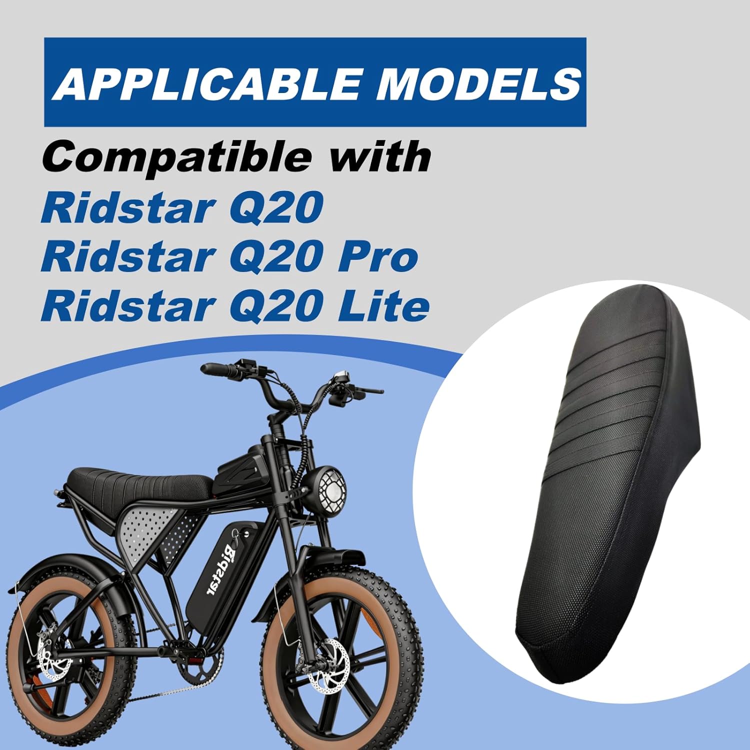 Ridstar Q20 Seat Cover, EBike Seat Cover, Non-Slip Waterproof Leather, Protecting Your Electric Bike Seat, for Ridstar Q20/Q20 Pro Lite - Image 2